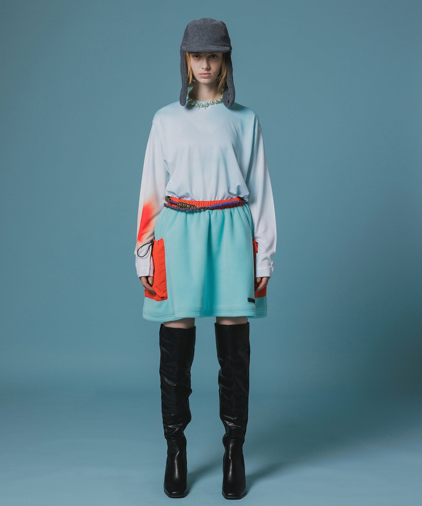 FLEECE MINI CARGO SKIRT