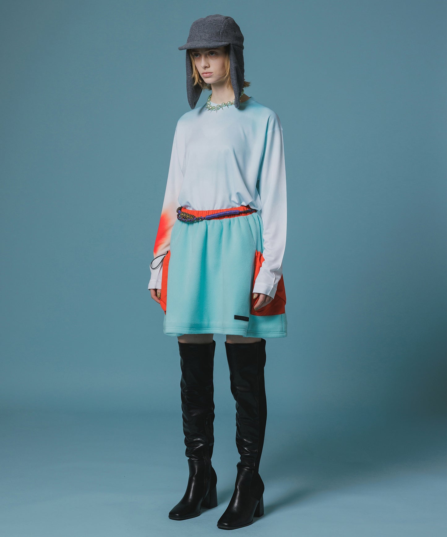 FLEECE MINI CARGO SKIRT