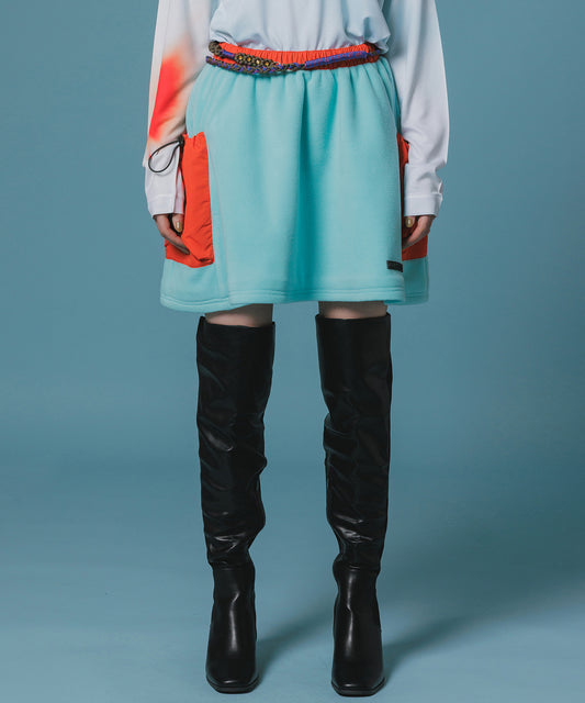 FLEECE MINI CARGO SKIRT