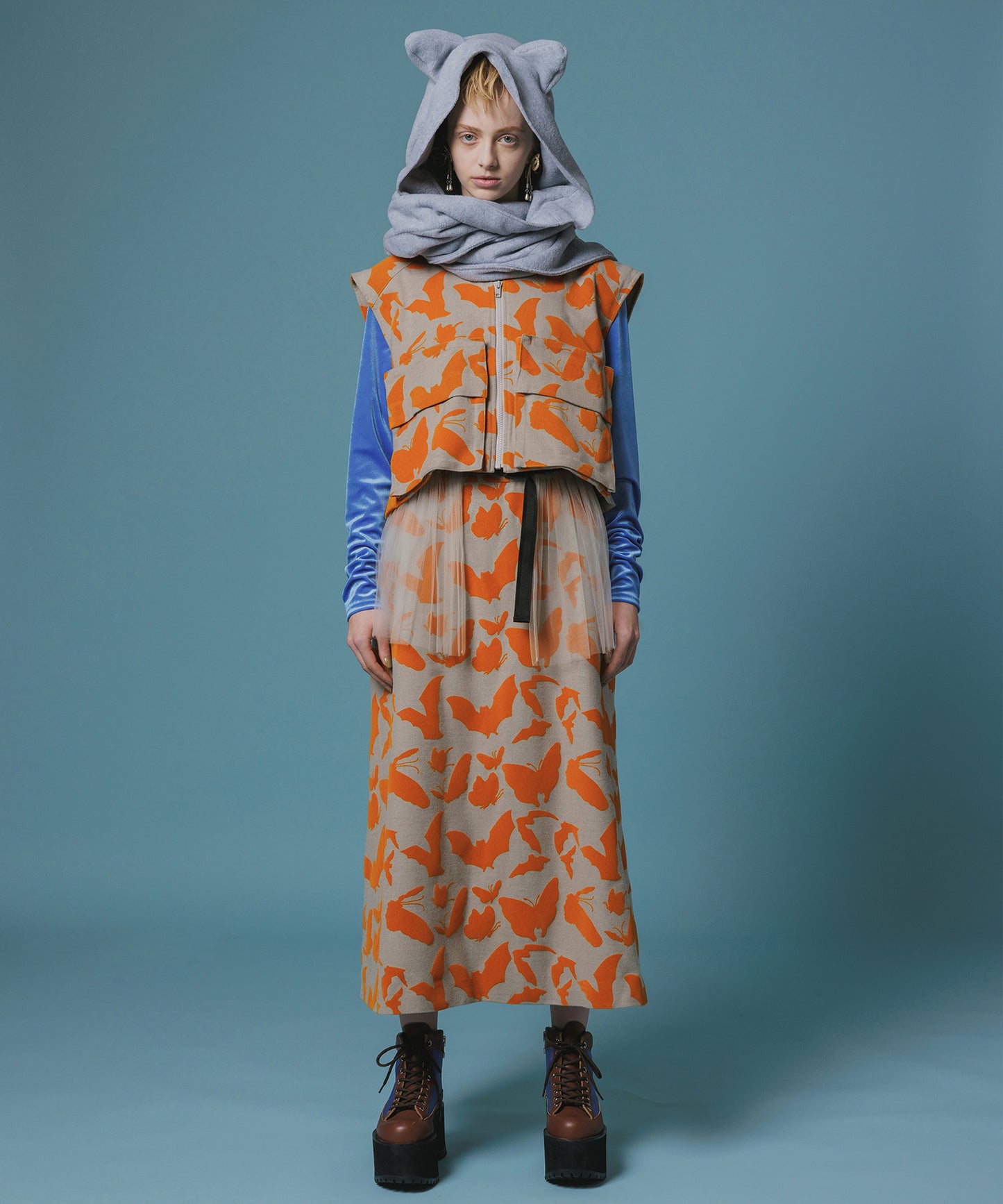 BACK PLEATS FLOCKY VEST