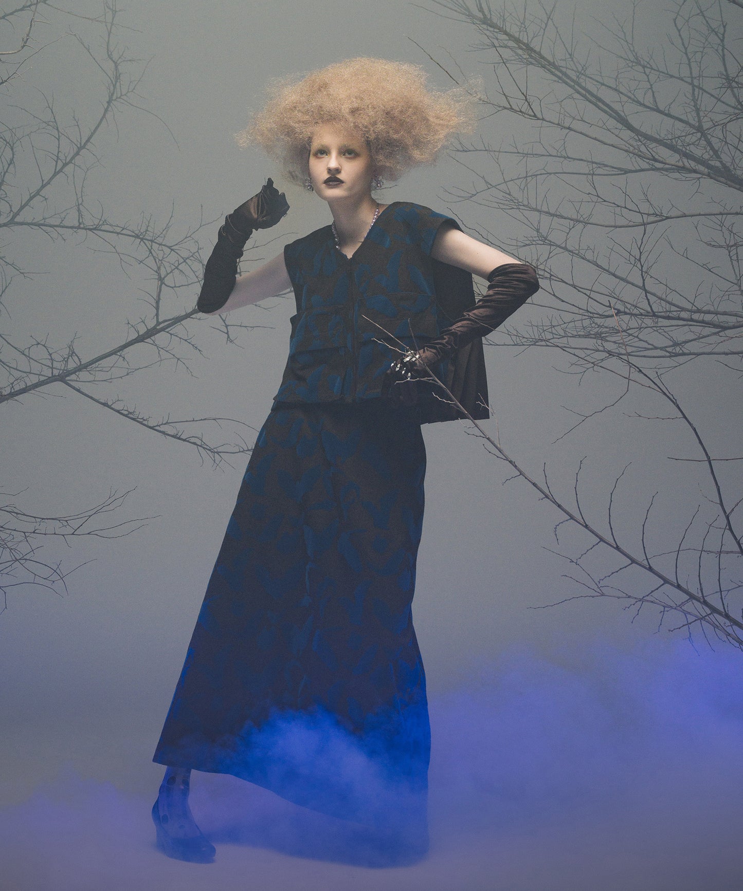 BACK PLEATS FLOCKY VEST