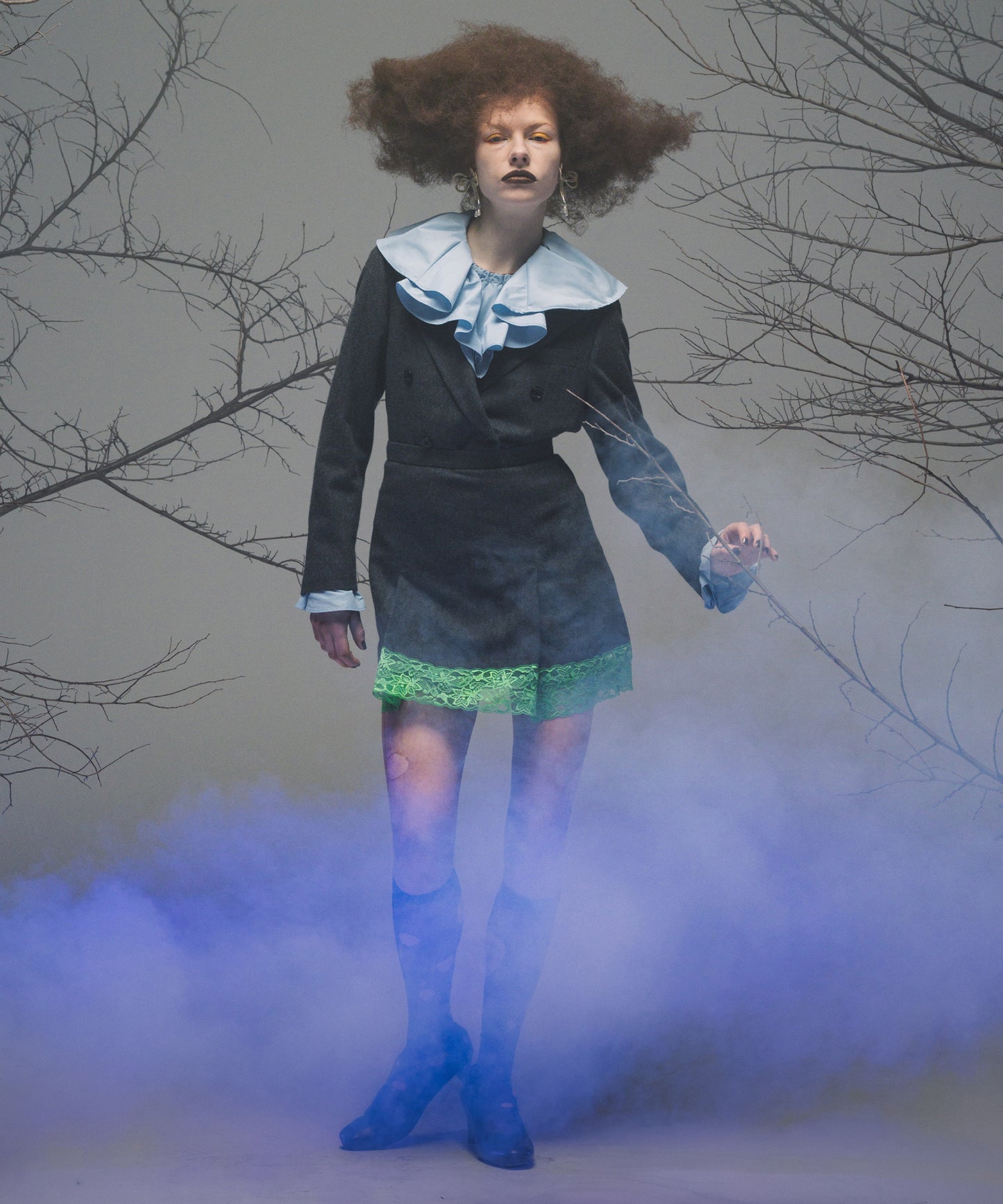 WOOL MINI LACE SKIRT