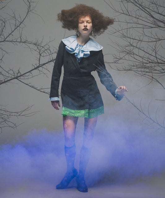 WOOL MINI LACE SKIRT