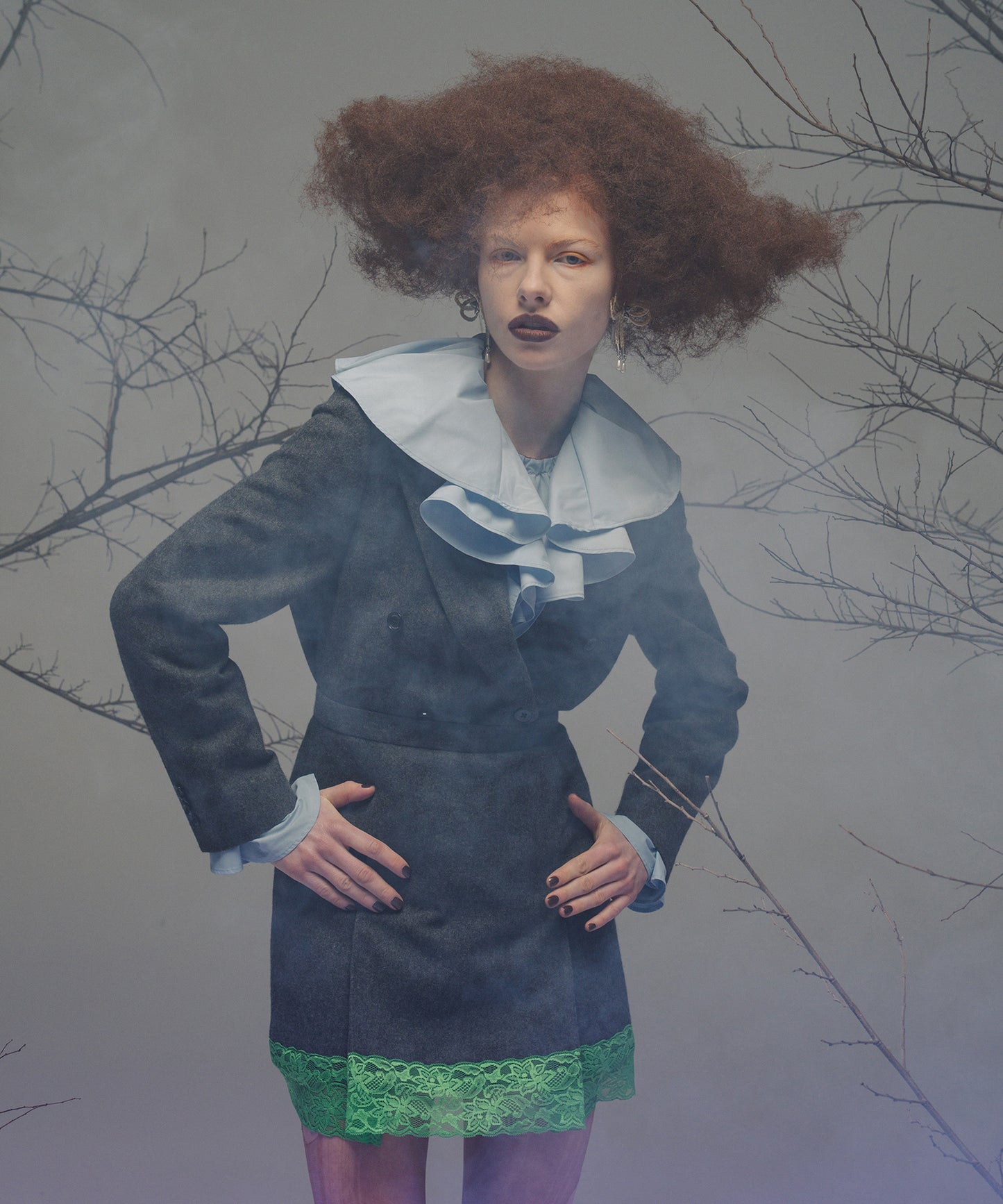 WOOL MINI LACE SKIRT