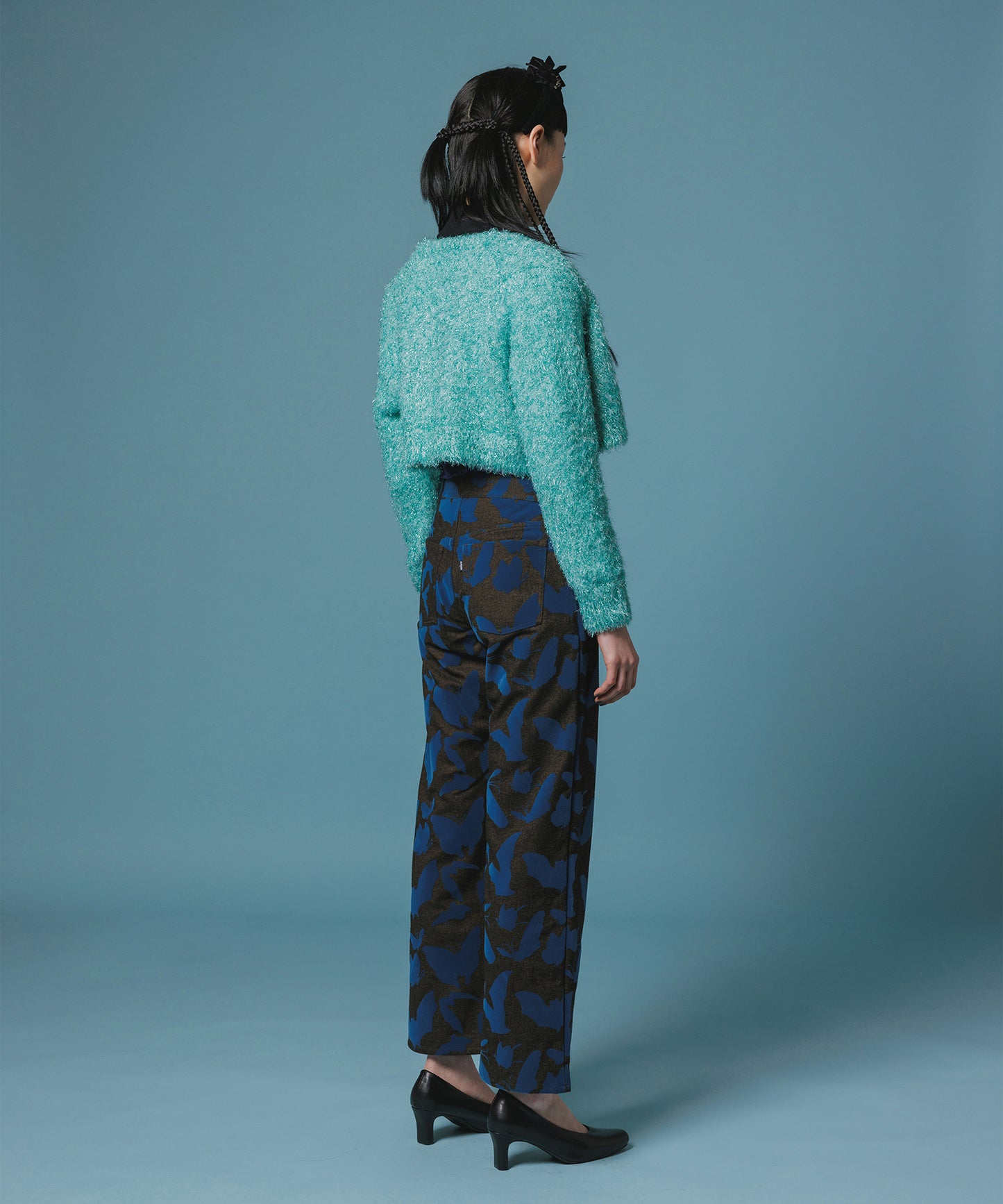 GLITTER SHAGGY KNIT CARDIGAN