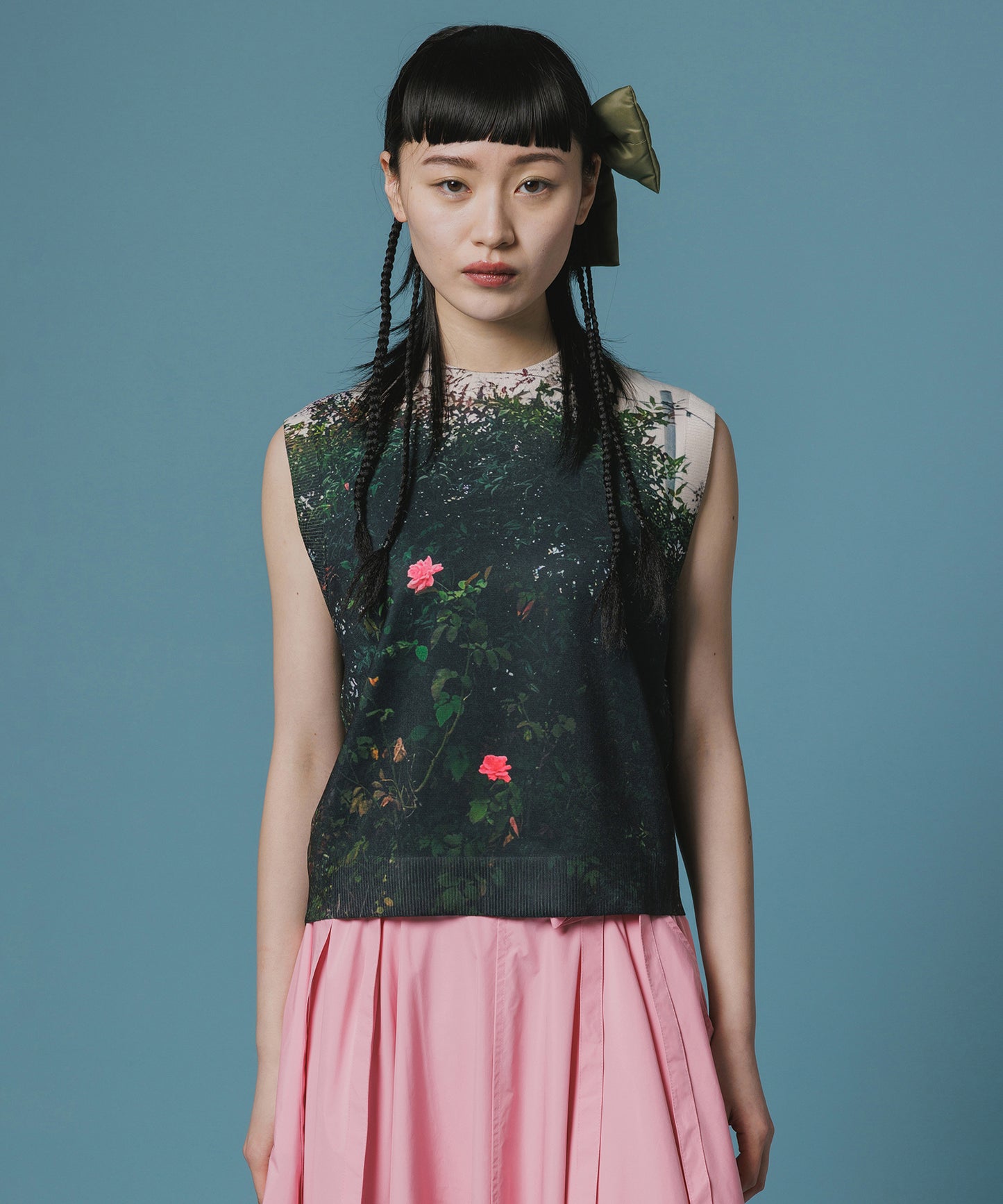 PRINT KNIT PULLOVER VEST