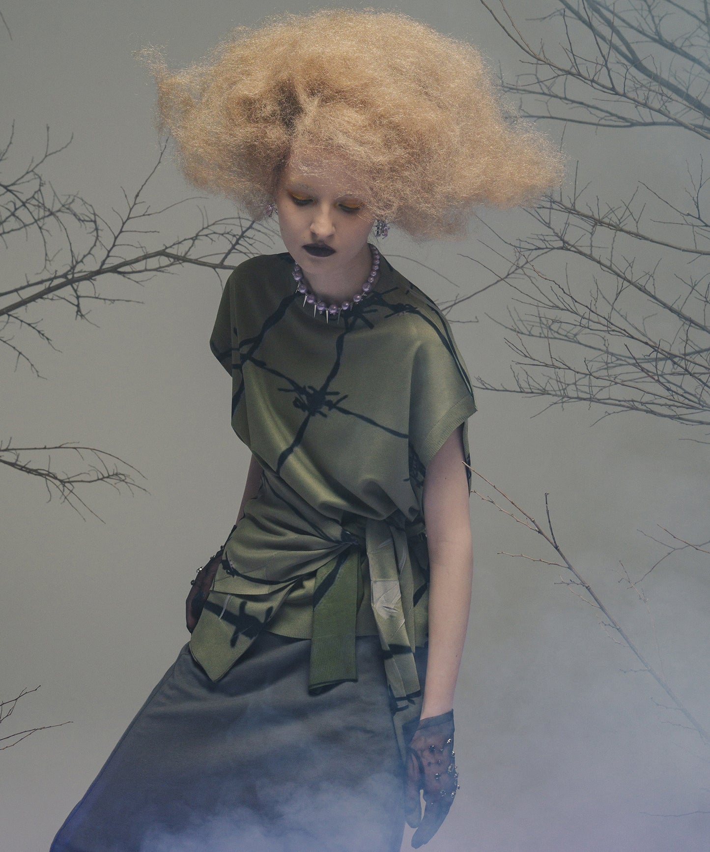 PRINT KNIT PULLOVER VEST