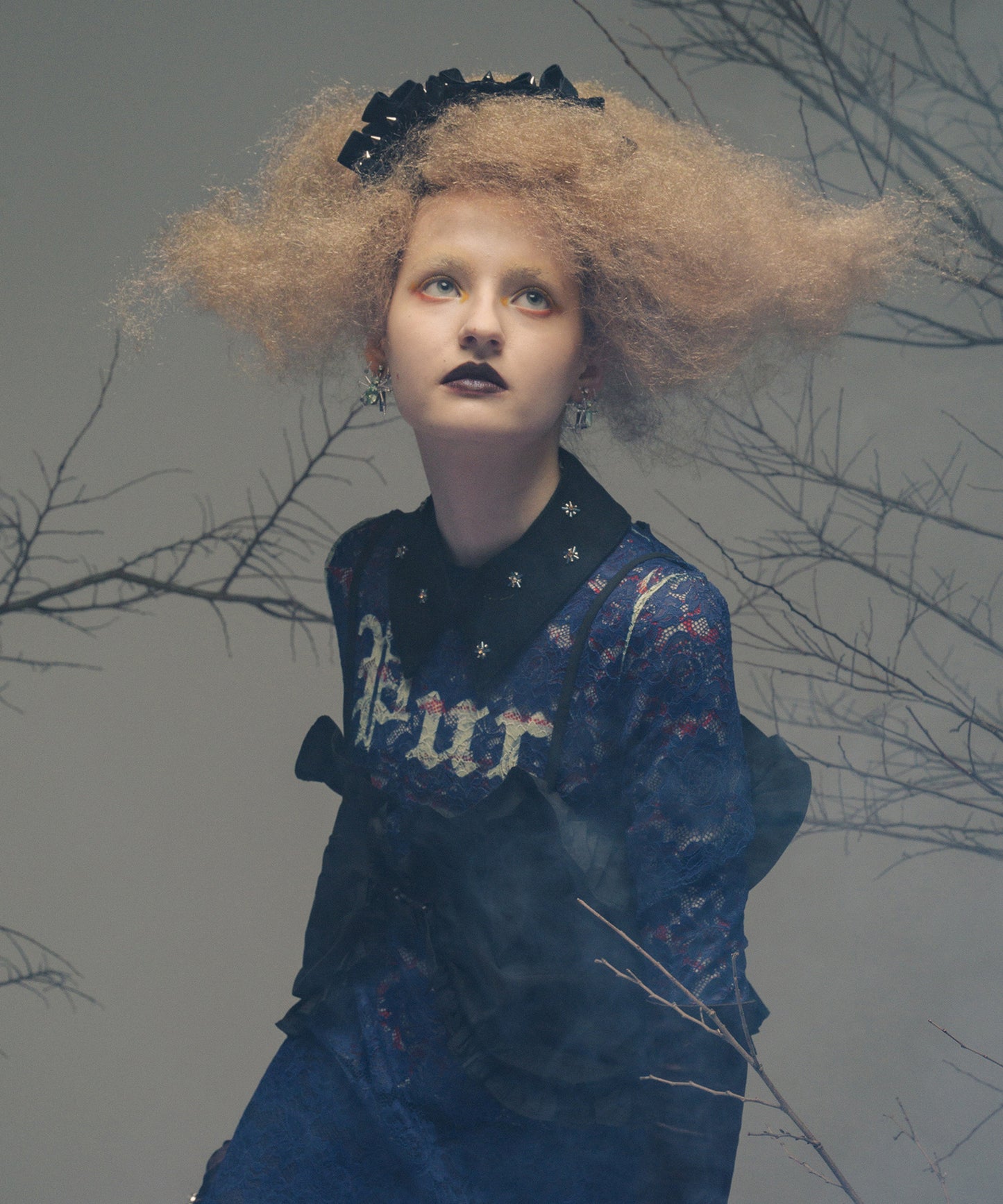 VELOURS RIBBON STUDS HEADBAND