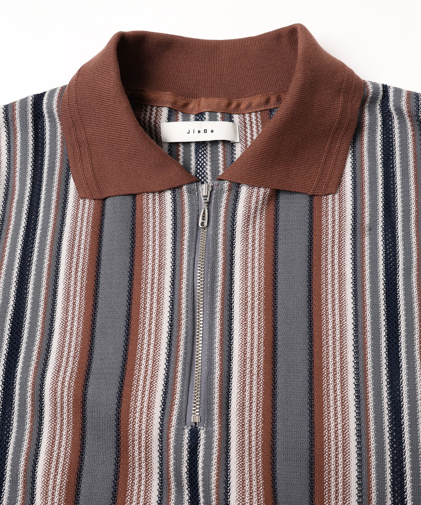 HALF ZIP STRIPE S/S SHIRT　