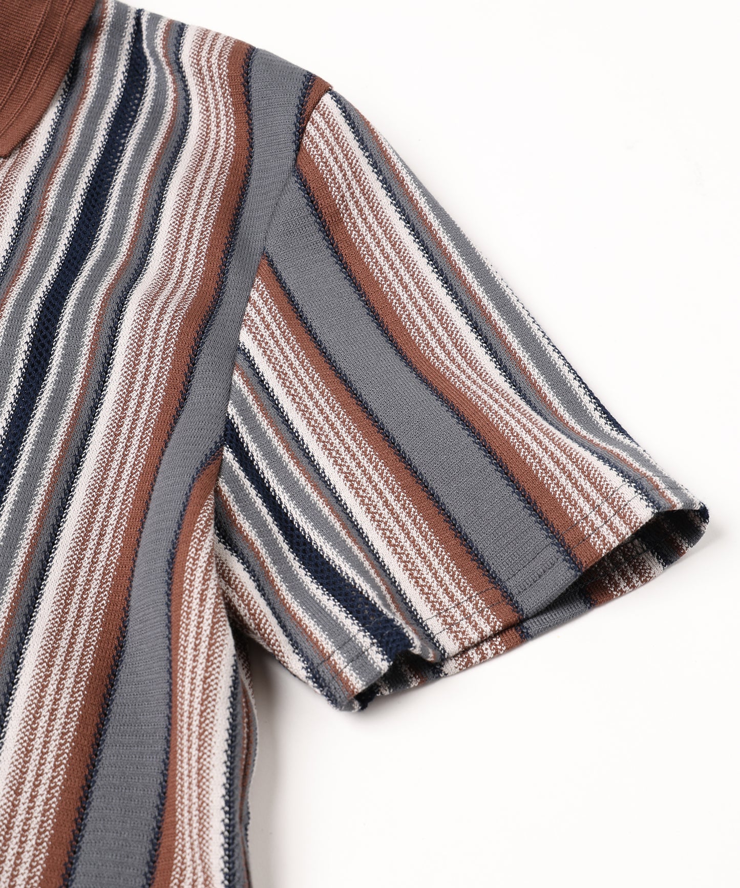 HALF ZIP STRIPE S/S SHIRT　