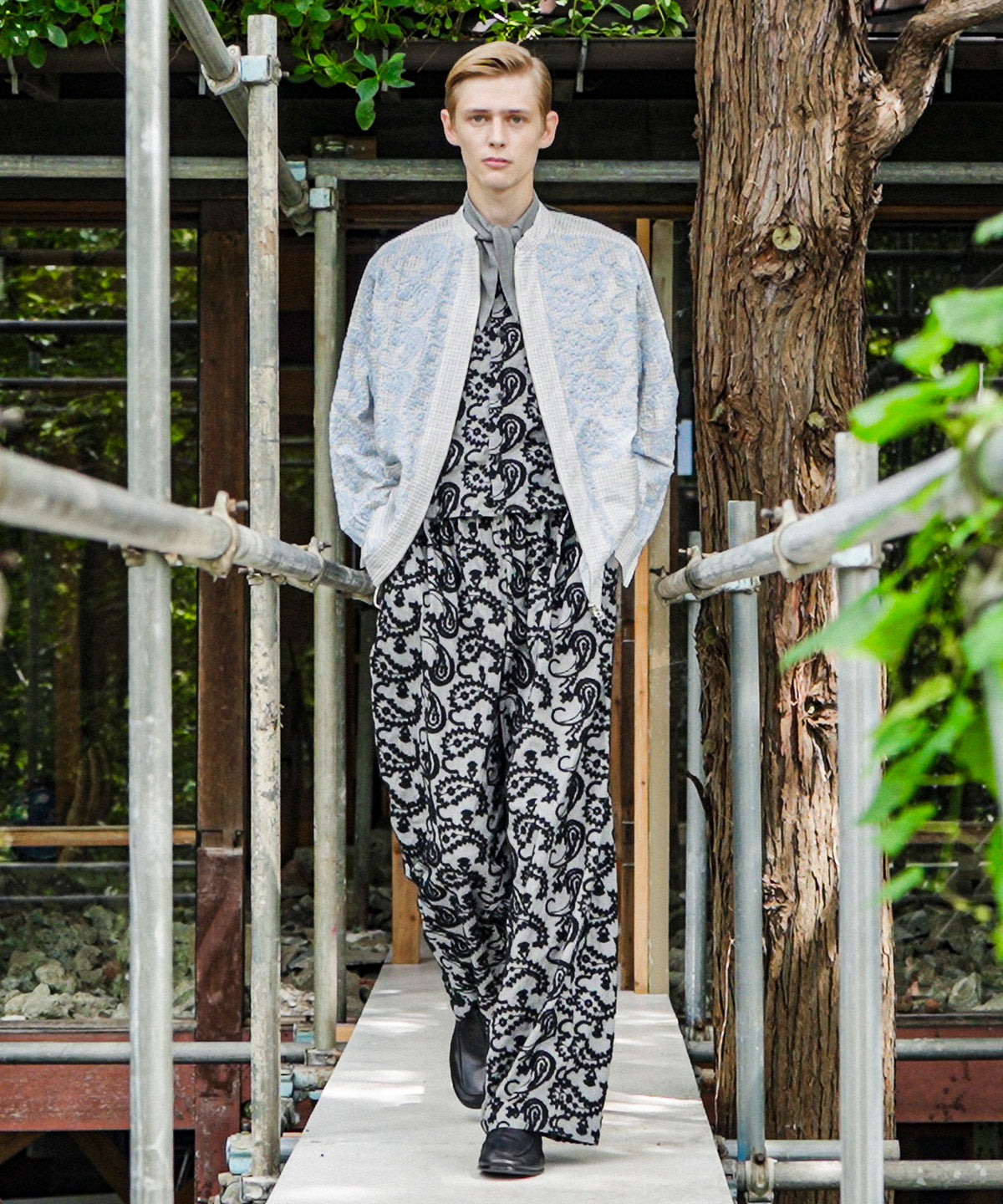 Layered Paisley Utility Blouson