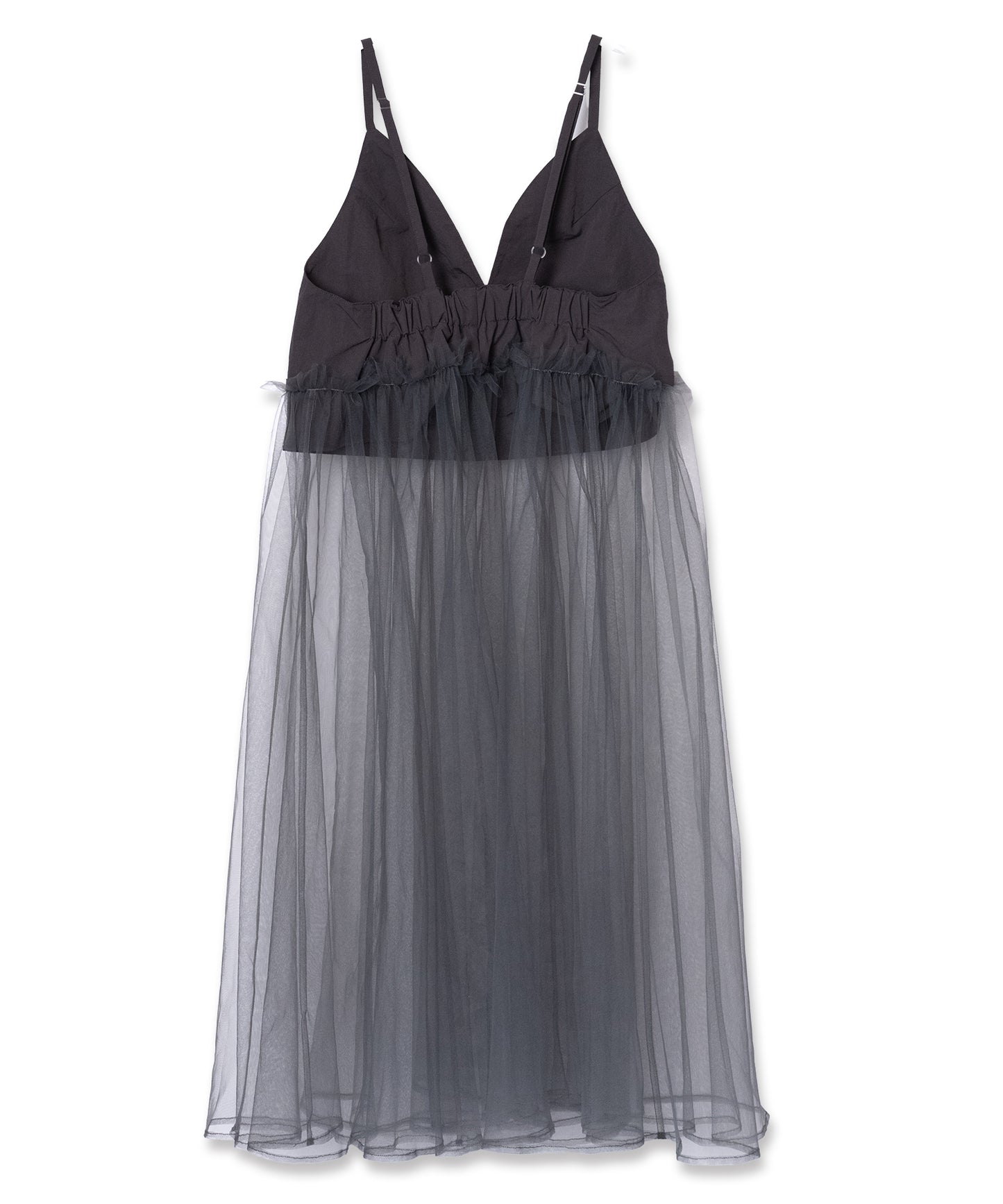 GATHER TULLE CAMISOLE ONE-PIECE