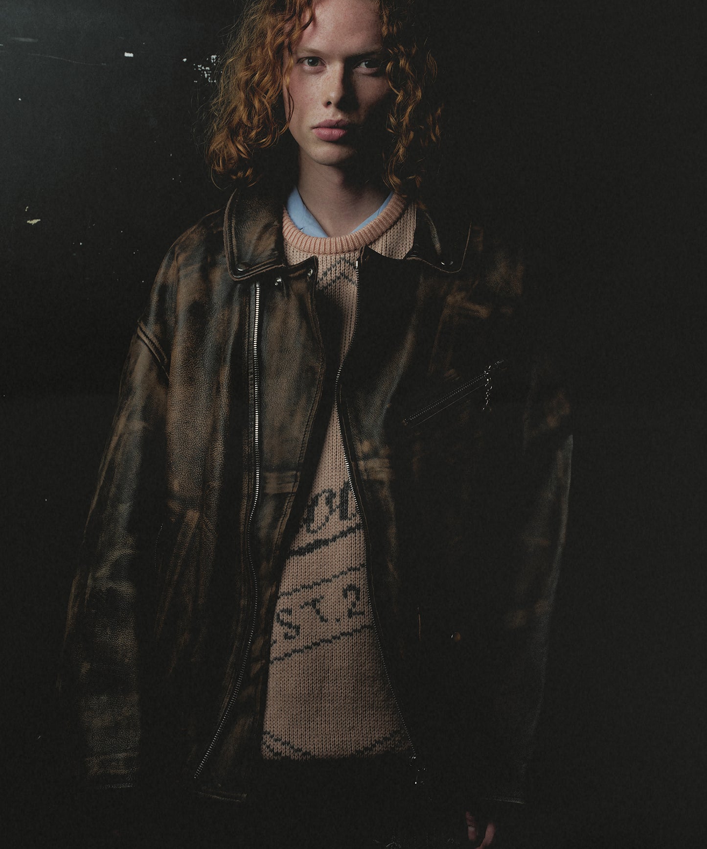 LEATHER W RIDERS BLOUSON