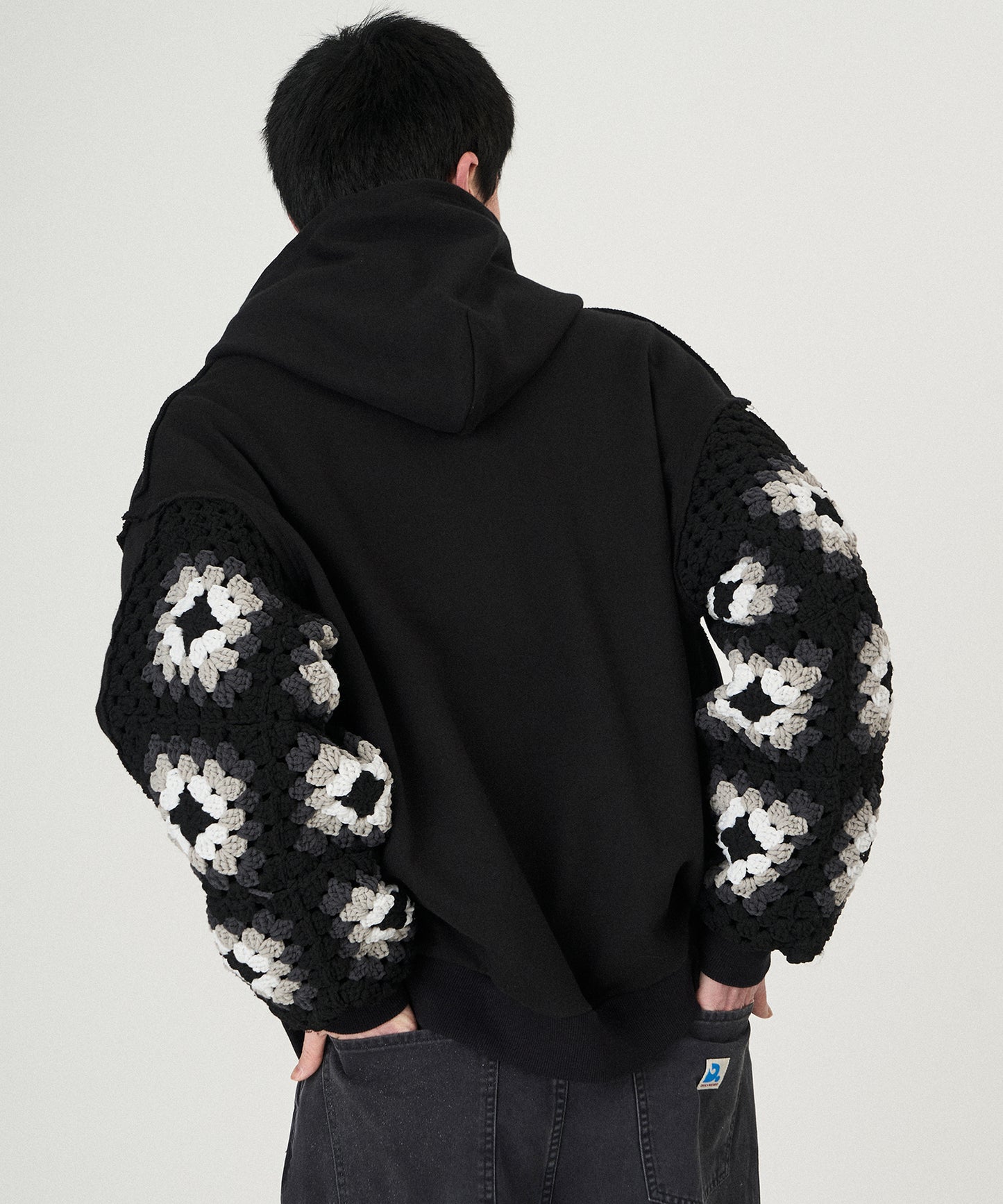 CROCHET SLEEVE SWEAT PARKA