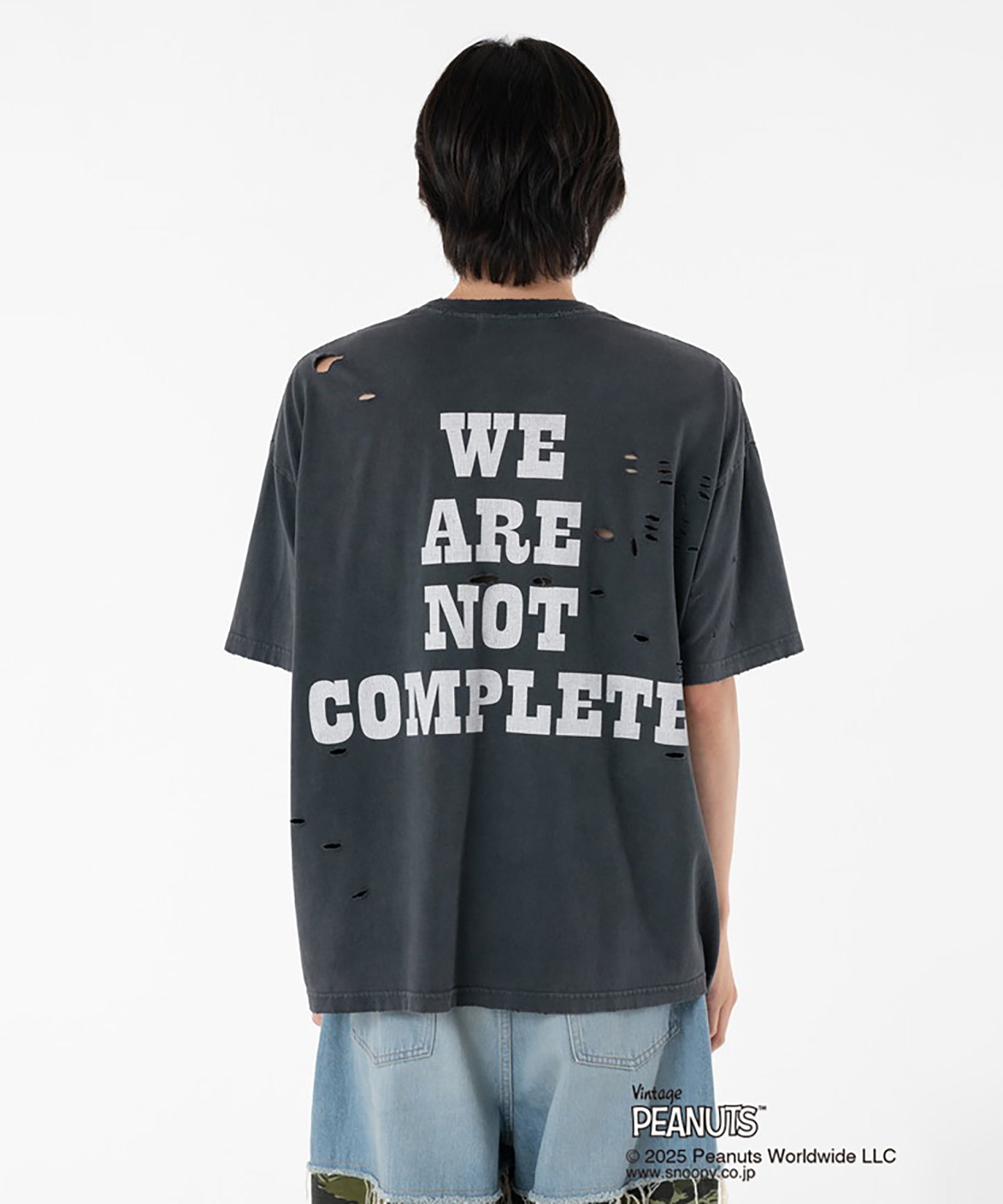 PEANUTSxDISCOVERED DAMAGE PIGMENT DYED TEE