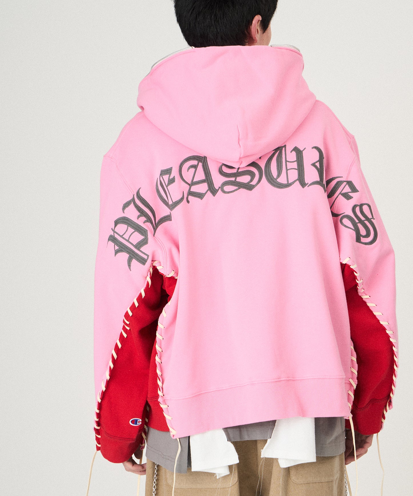 PLEASURES x DISCOVERED DOUBLE LAYERED HOODIE