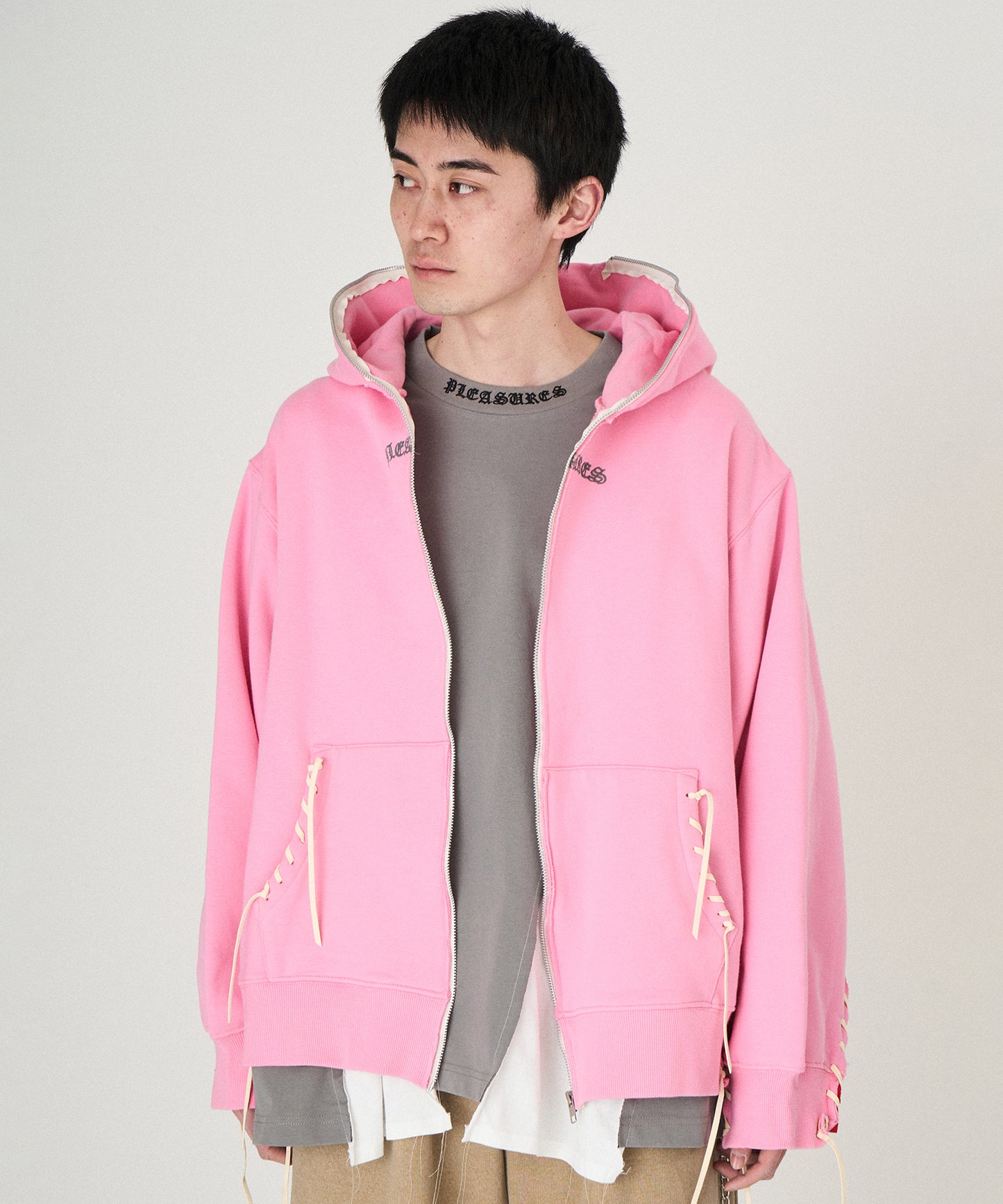 PLEASURES x DISCOVERED DOUBLE LAYERED HOODIE