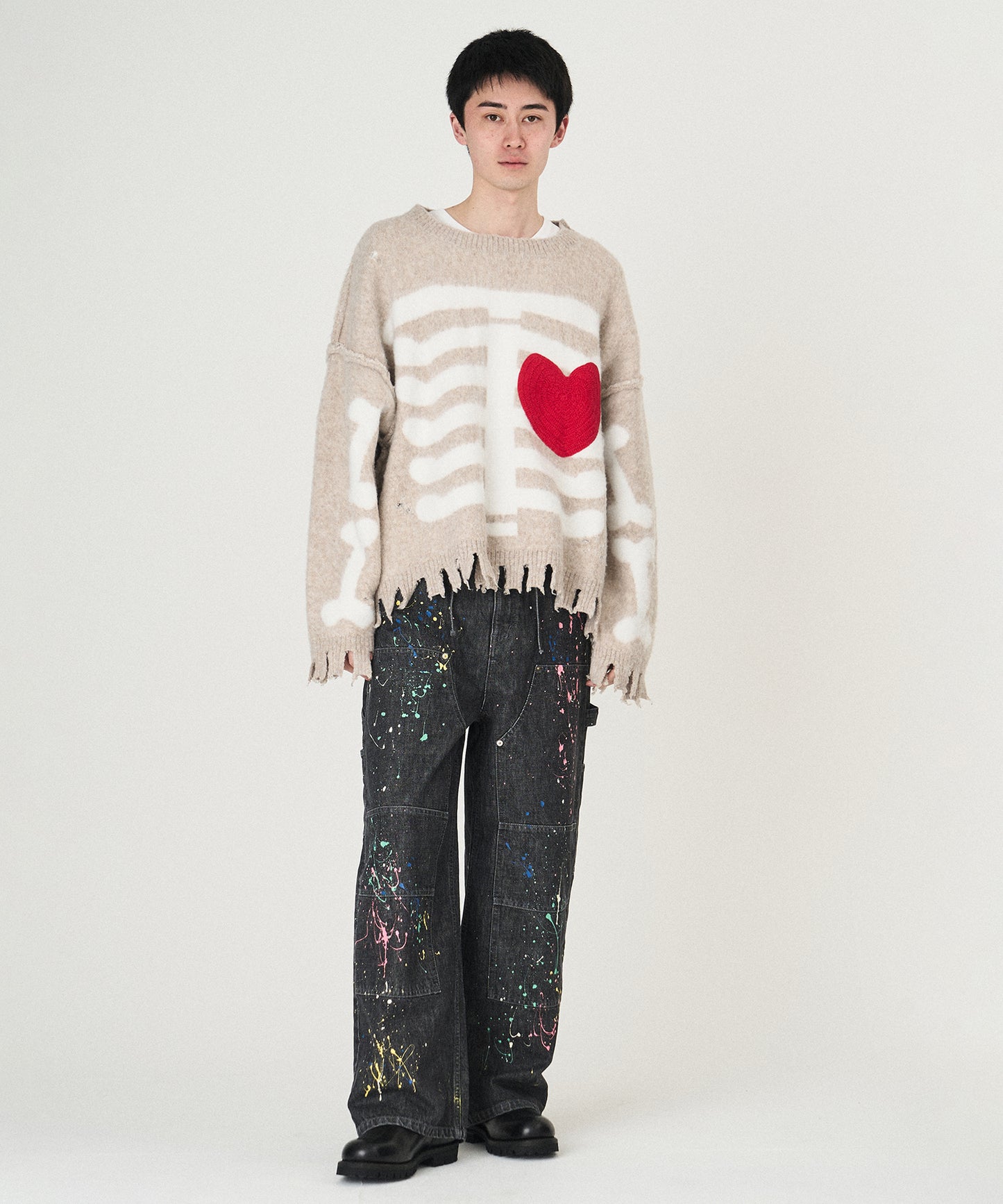 MOHAIR HEART&BONE KNIT