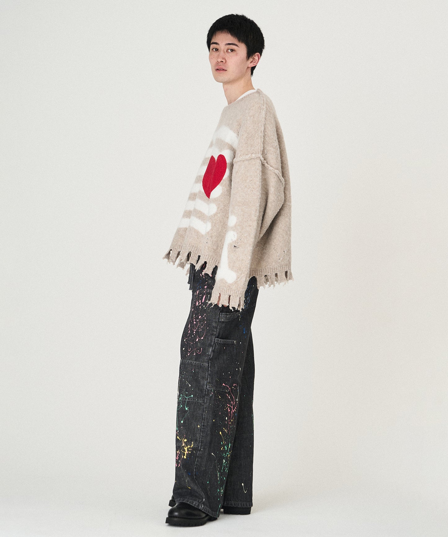 MOHAIR HEART&BONE KNIT