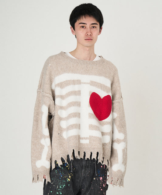 MOHAIR HEART&BONE KNIT
