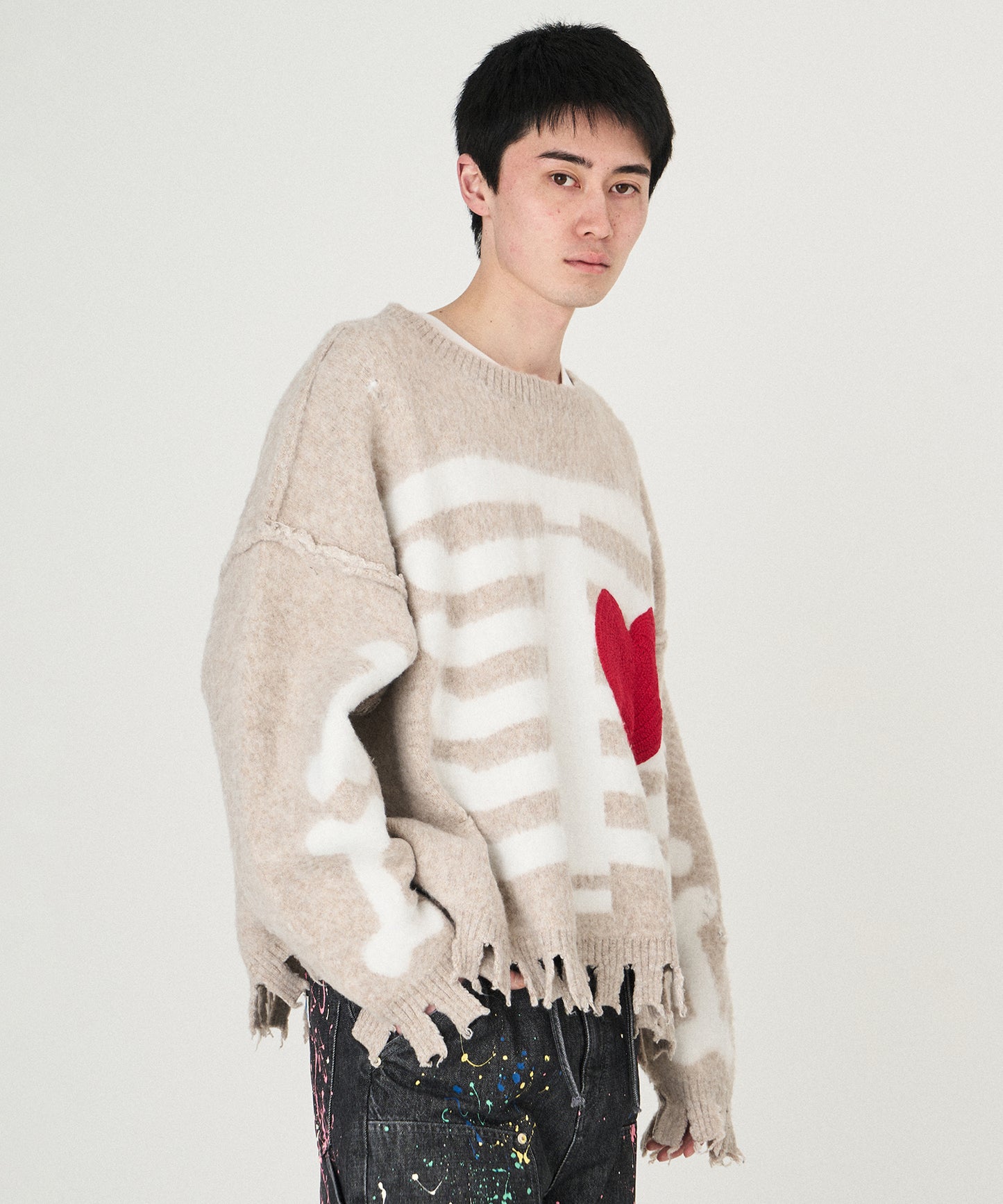 MOHAIR HEART&BONE KNIT