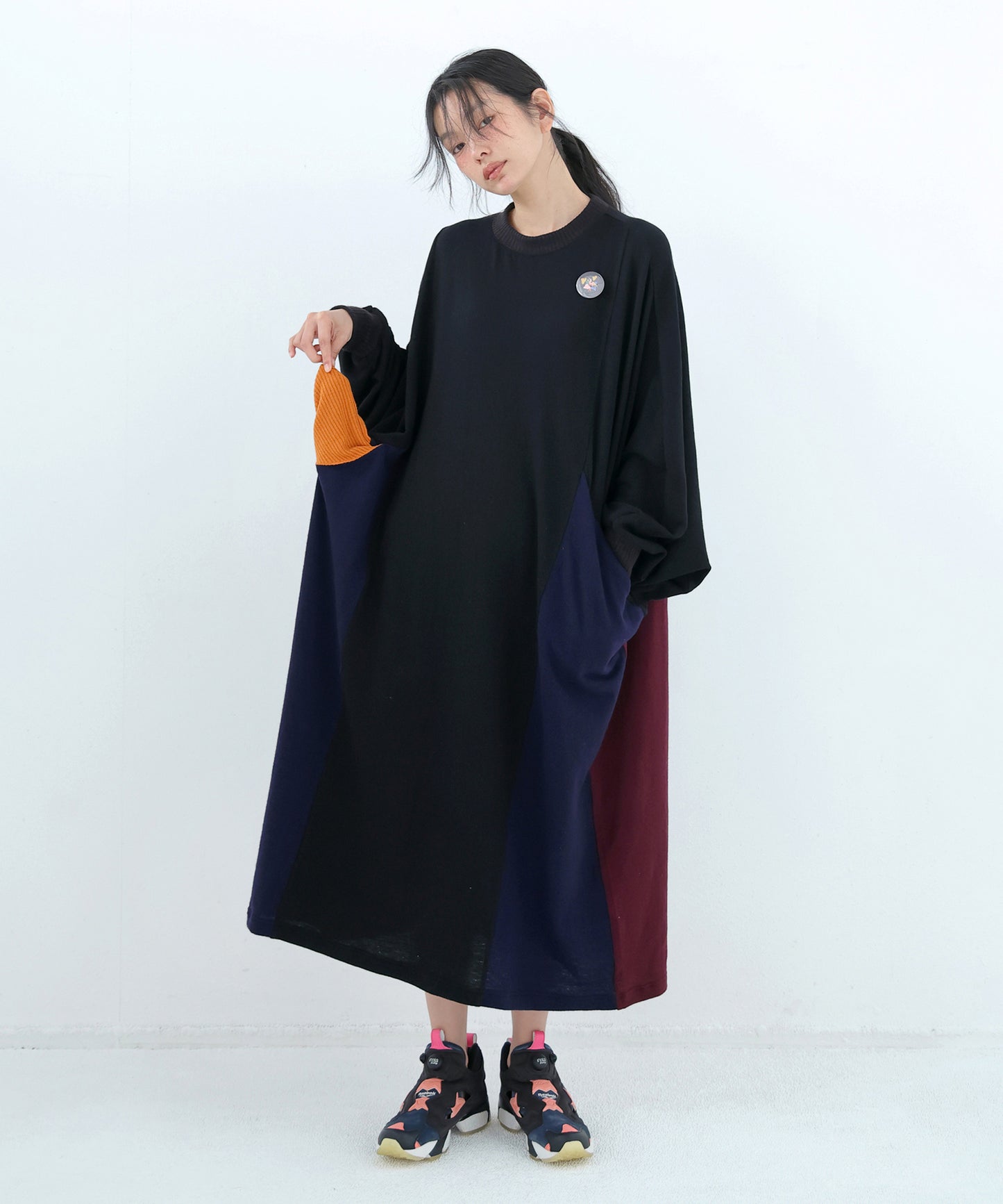 Pattern Switch Wide Dress