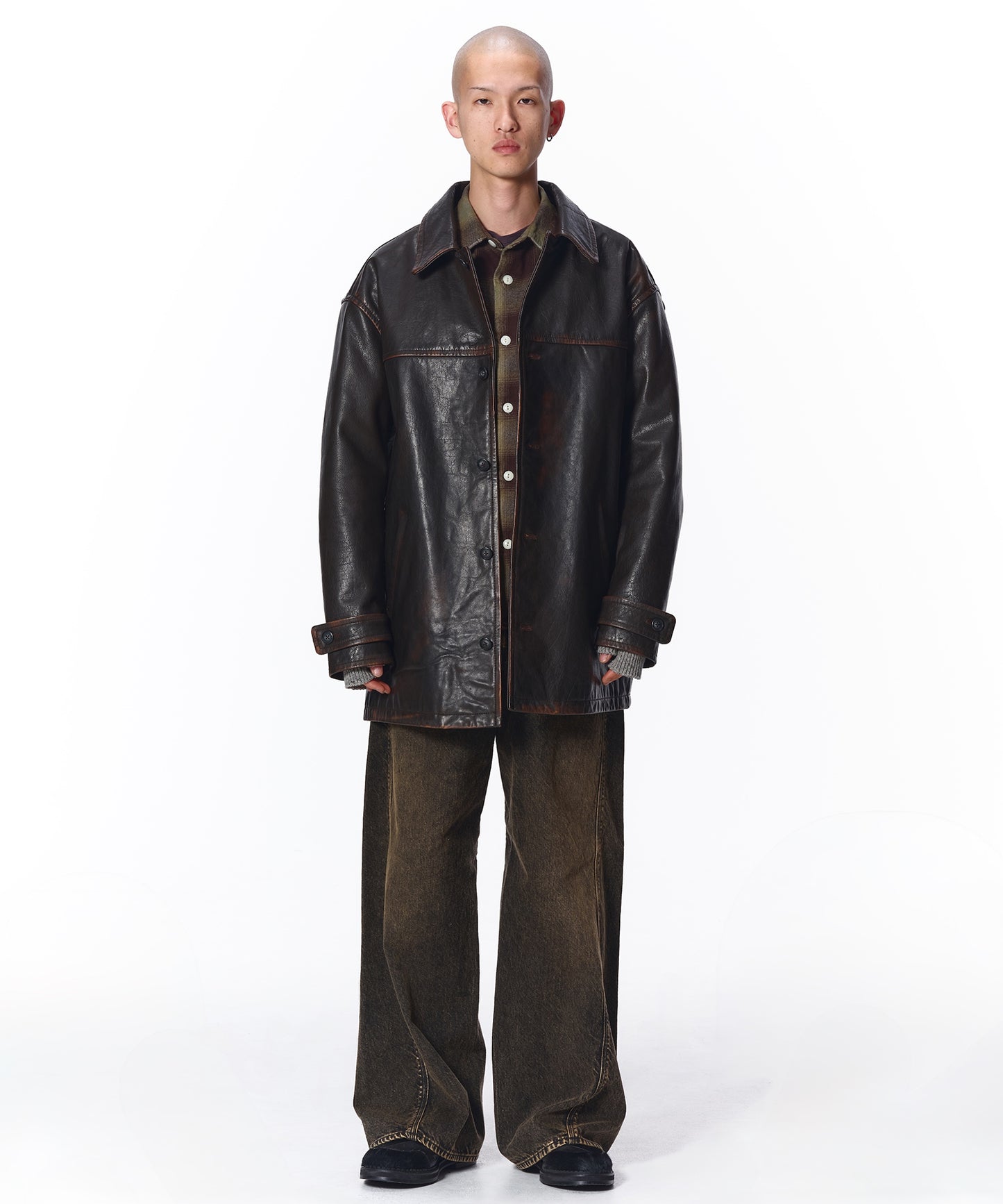 LEATHER CAR COAT
