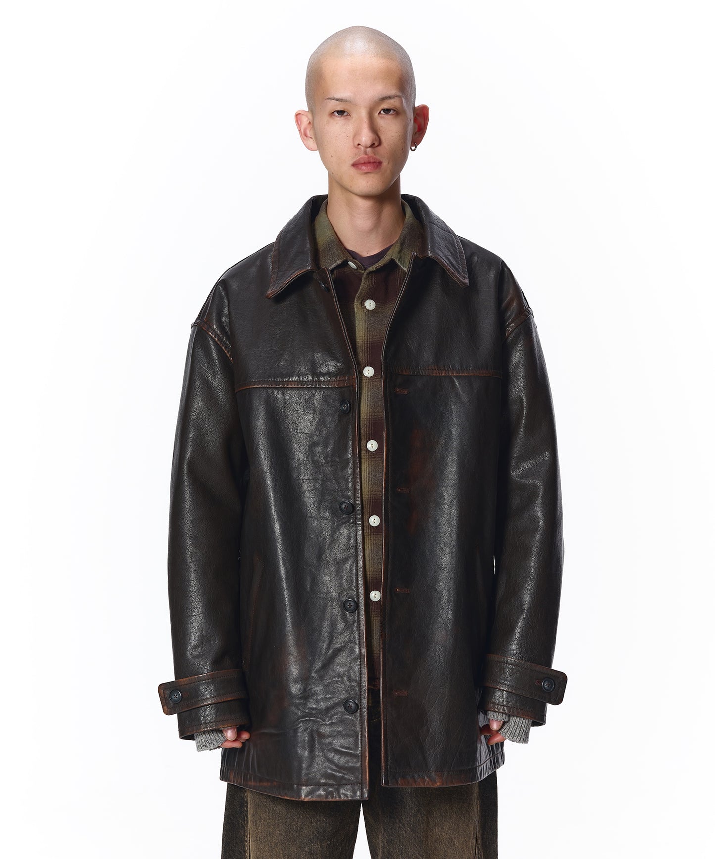 LEATHER CAR COAT