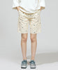 FLOWER EMBROIDERY TUCK SHORTS( feat.UNIVERSALOVERALL)【商品納期 3月下旬】