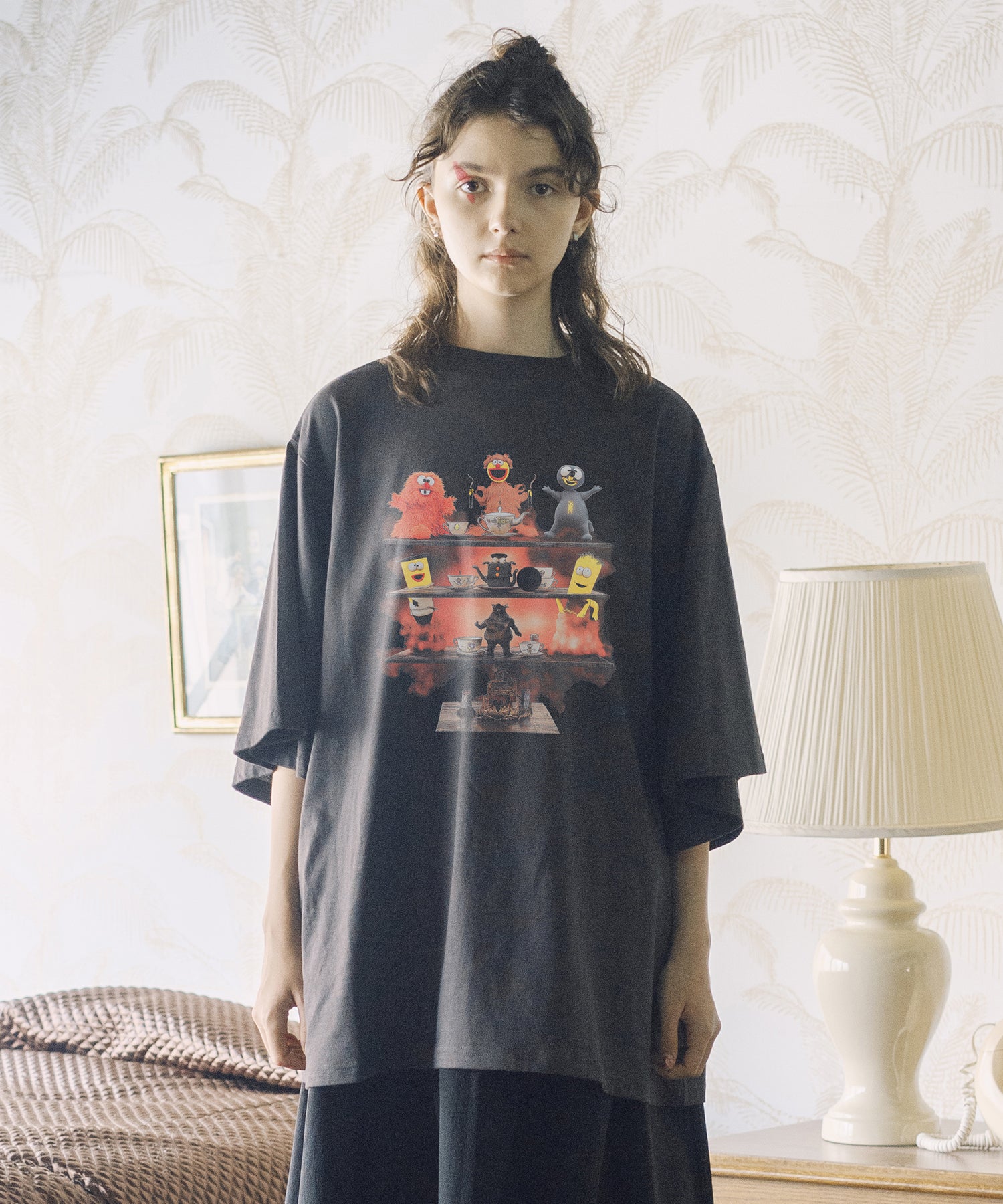 超レア AFFA思想家 半袖Tシャツ 毛沢東 緑グリーン迷彩柄 初期レア 転写柄