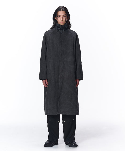LEATHER COLLAR FADE OVER COAT