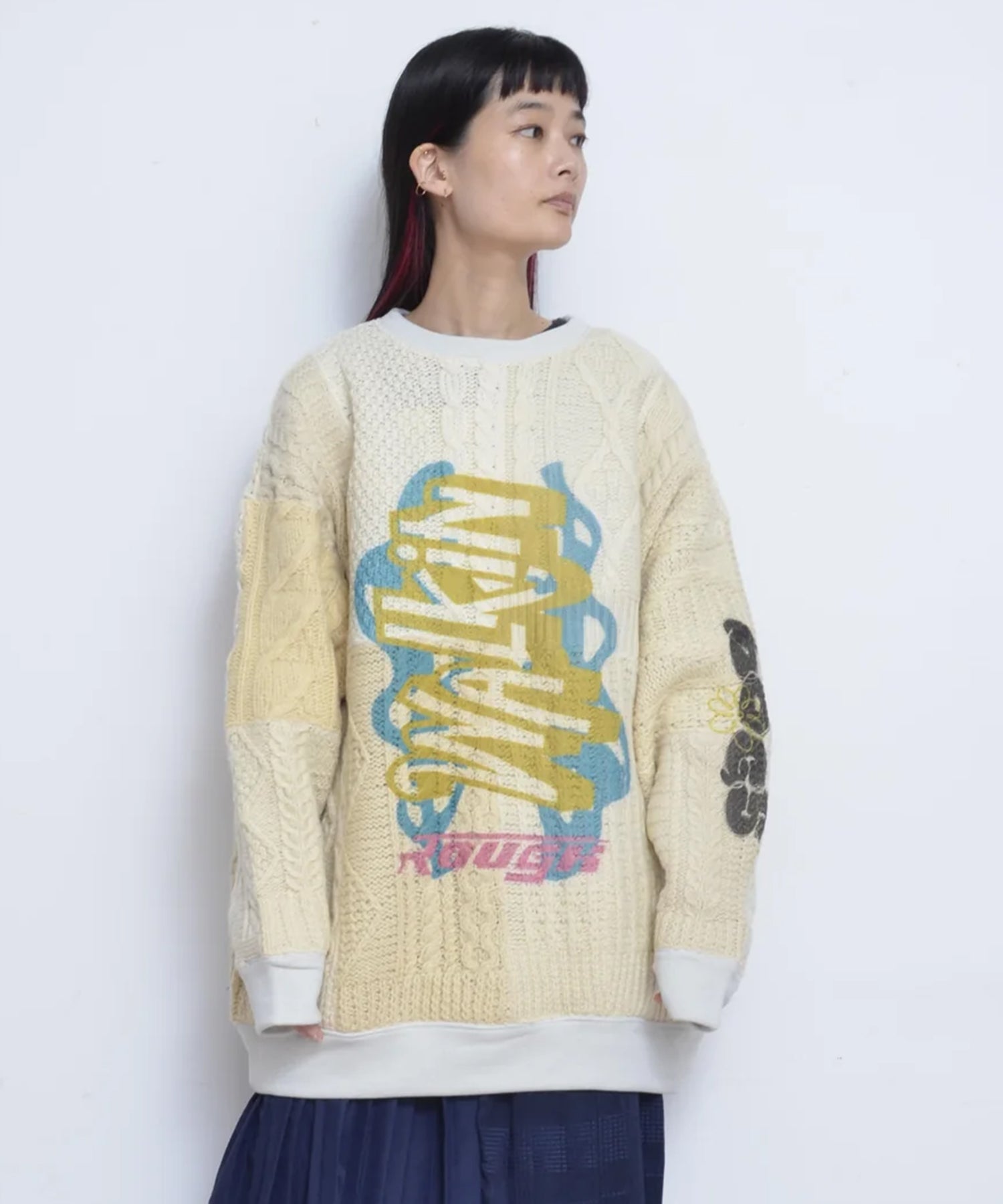 PATCH KNIT P/O(PRINT)