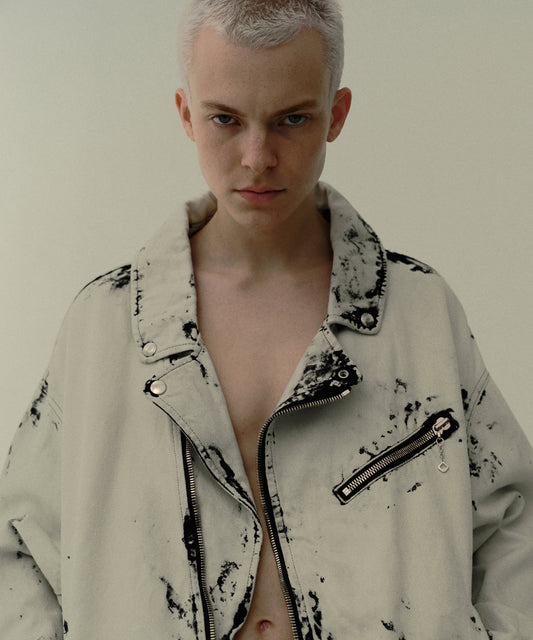 BLACK BLEACH W RIDERS BLOUSON