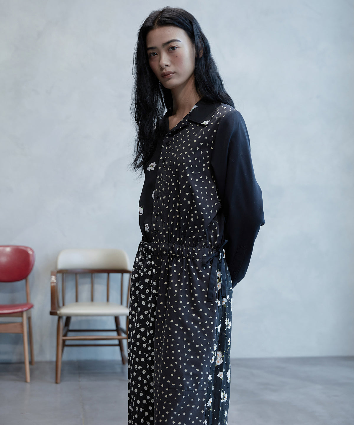 OPEN COLLAR JUMP SUITS