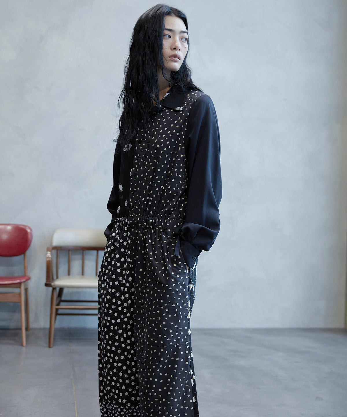 OPEN COLLAR JUMP SUITS