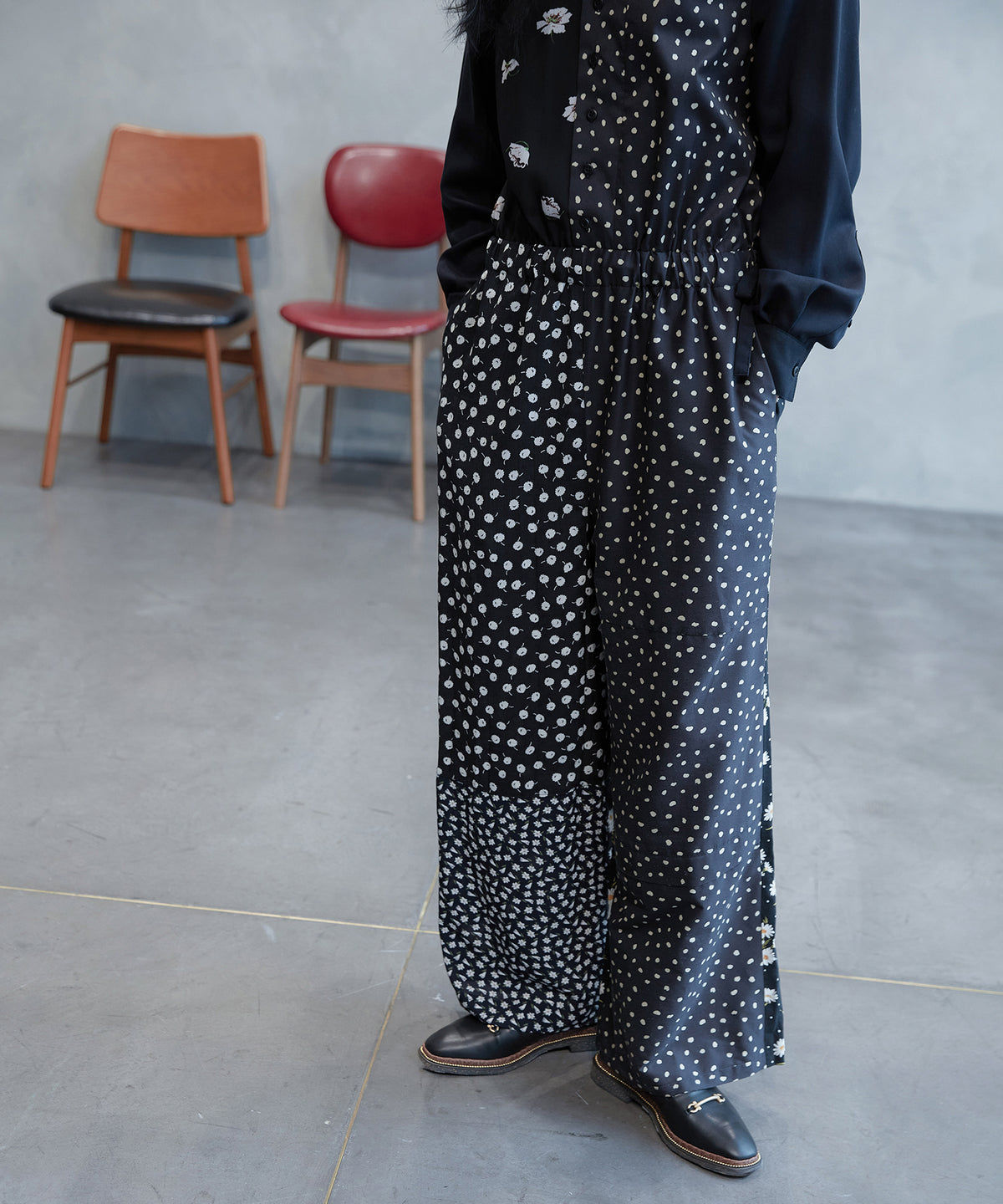 OPEN COLLAR JUMP SUITS