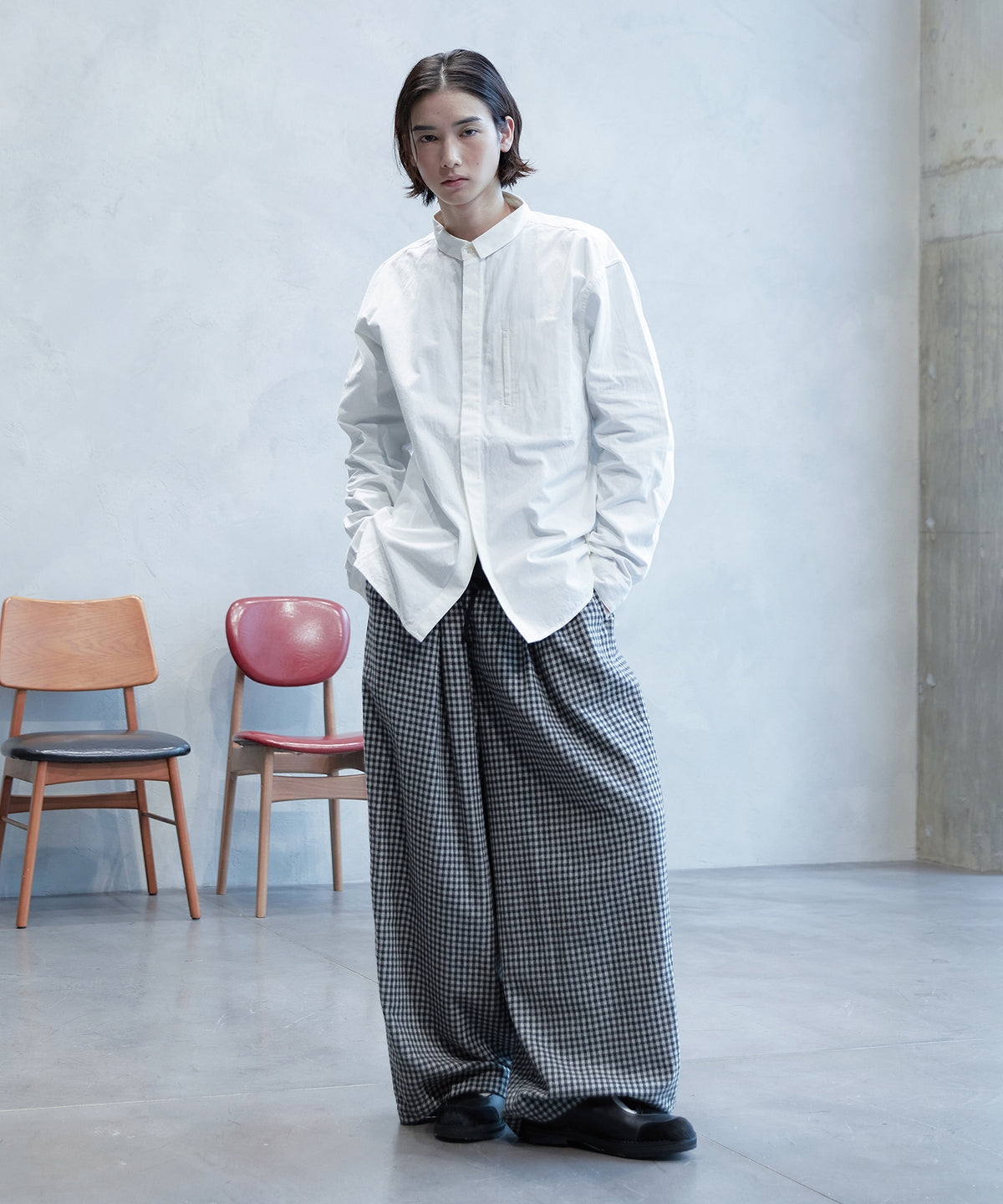 square collar over shirt