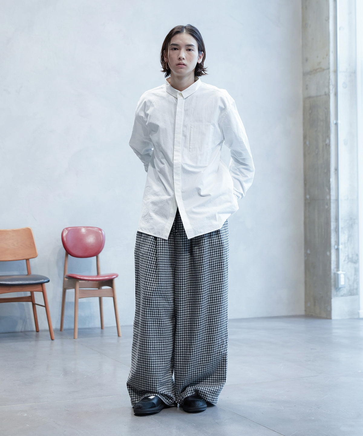 square collar over shirt