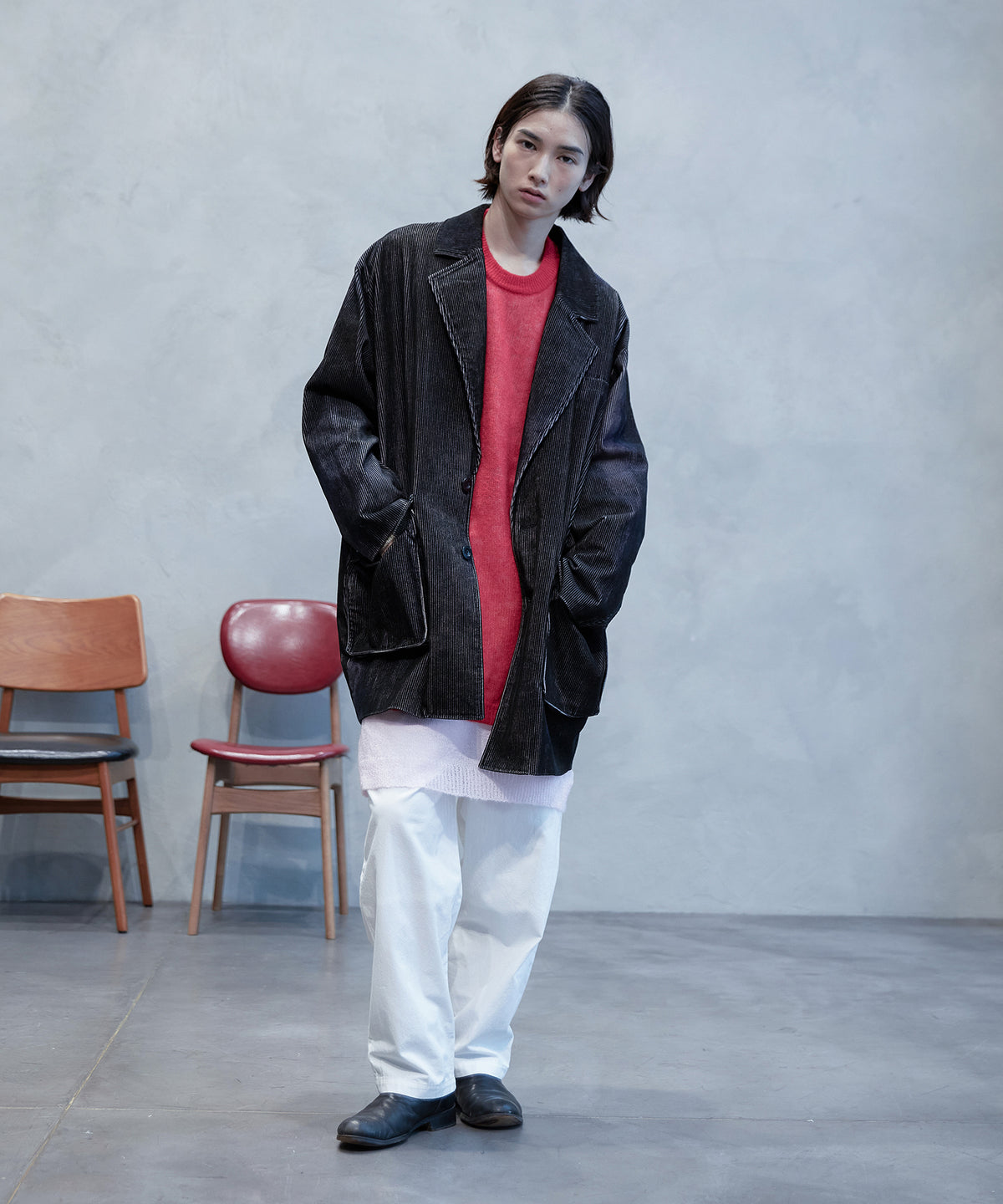 two-tuck wide pants