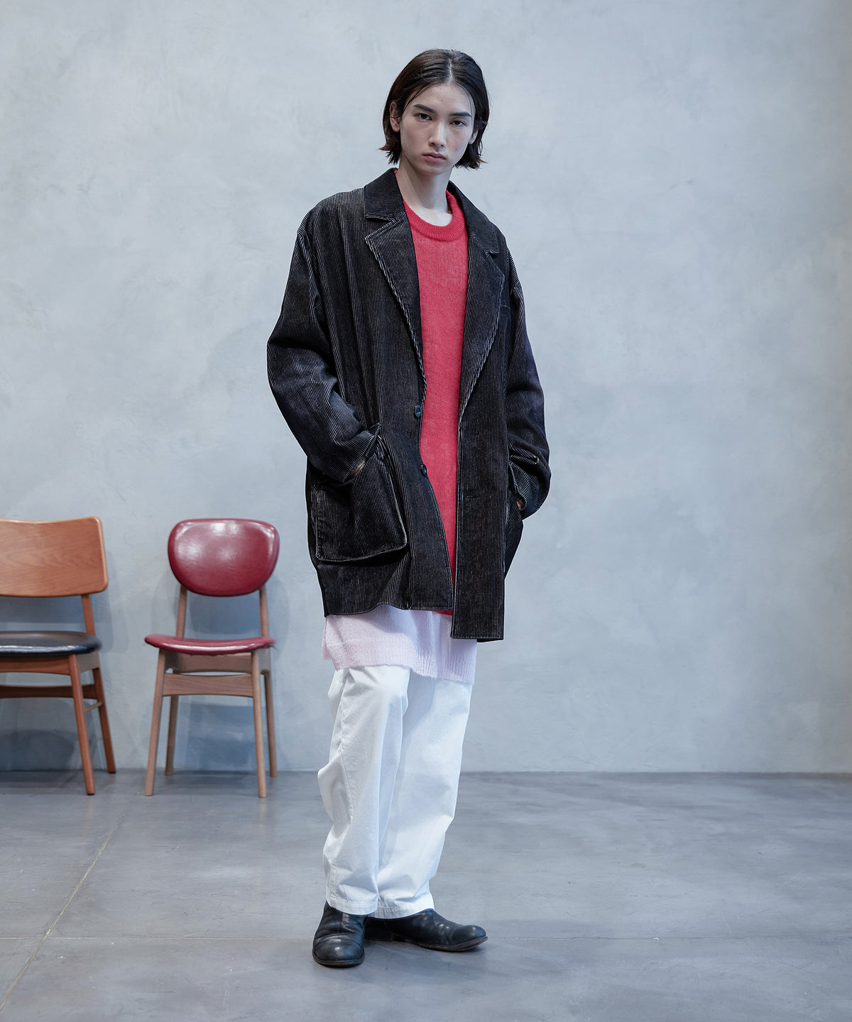 two-tuck wide pants