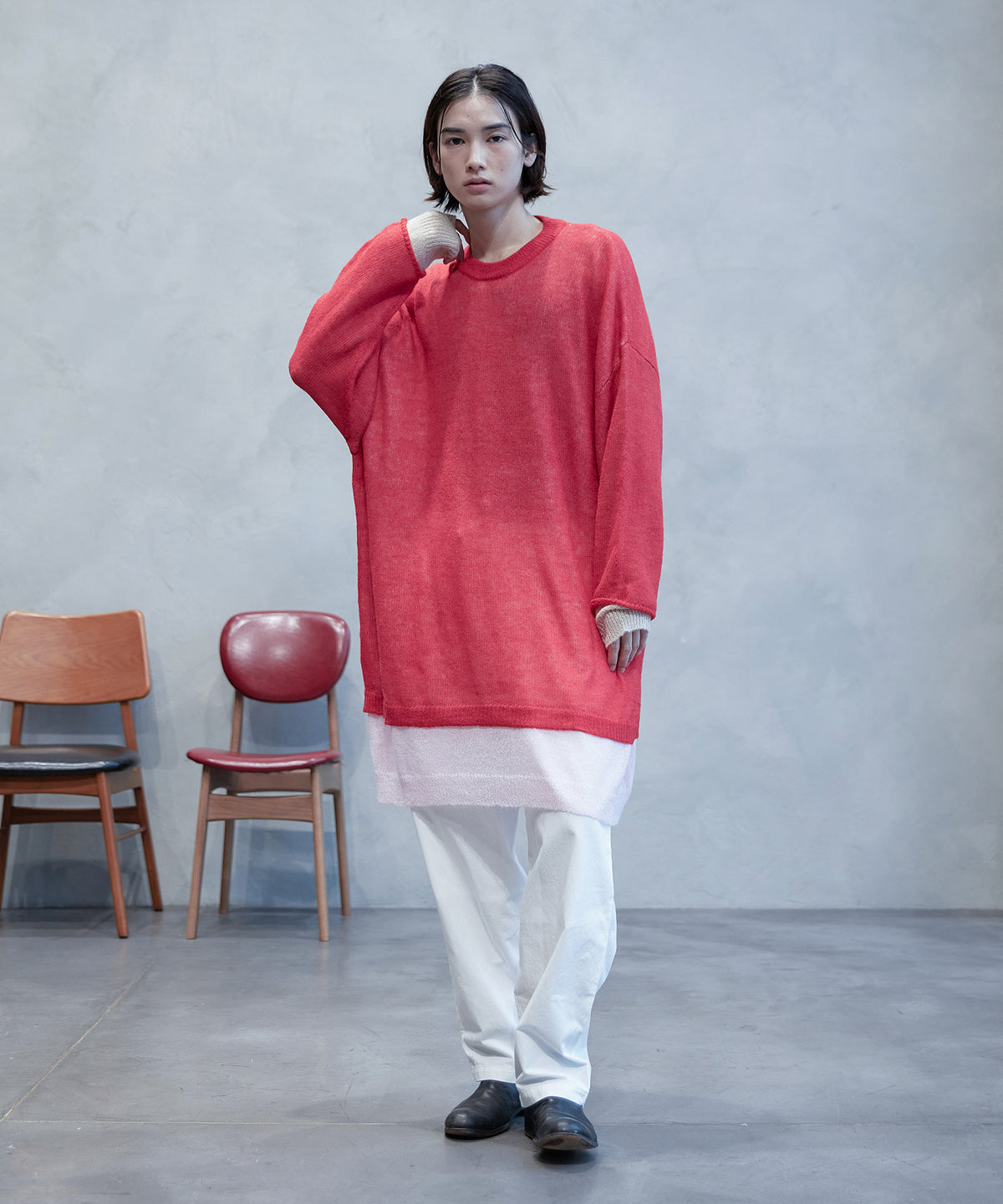 two-tuck wide pants