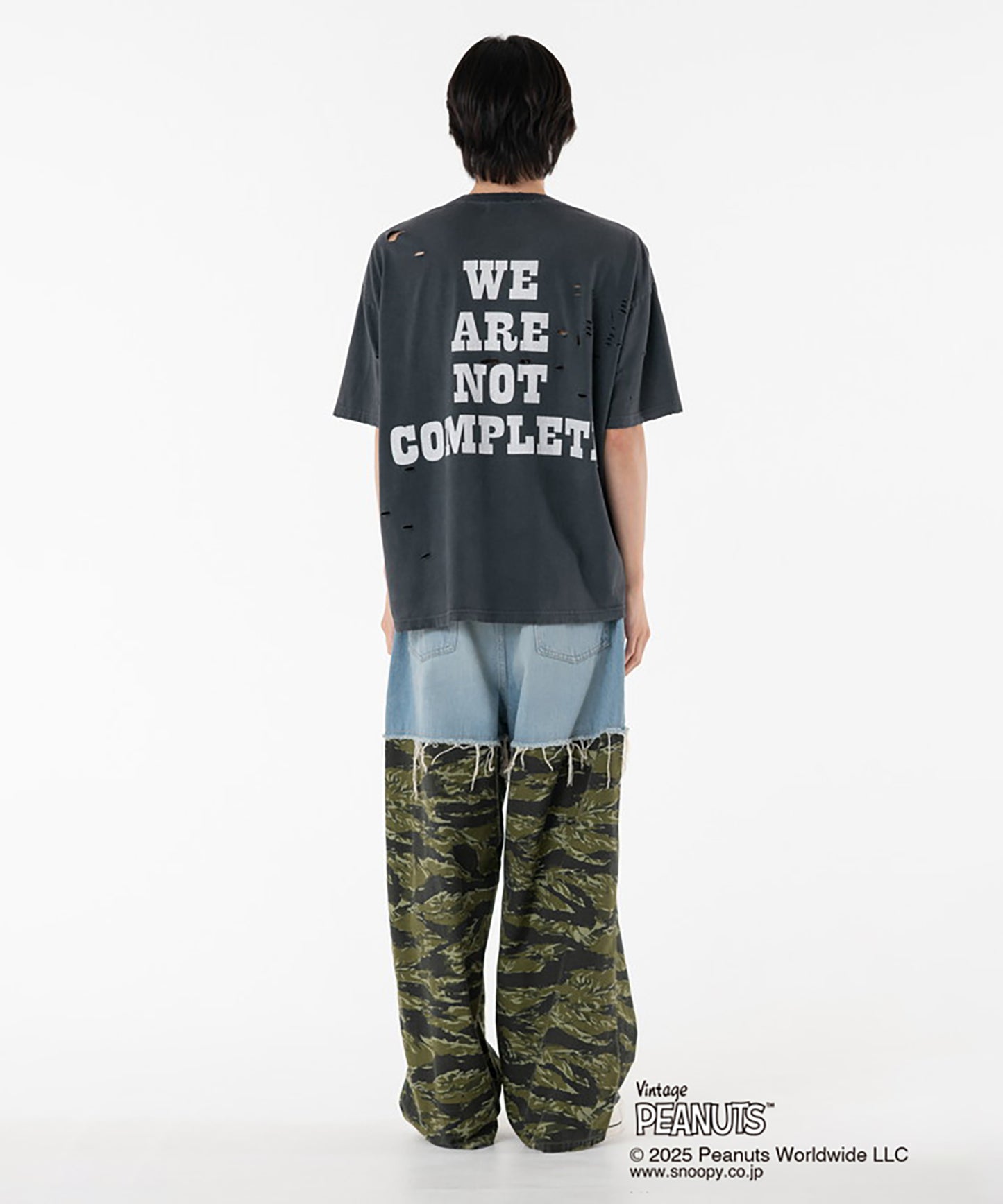 PEANUTSxDISCOVERED DAMAGE PIGMENT DYED TEE