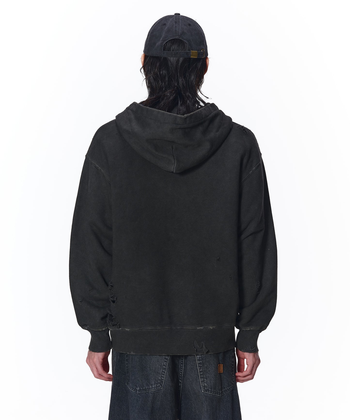 DAMAGE PATCH ZIP HOODIE