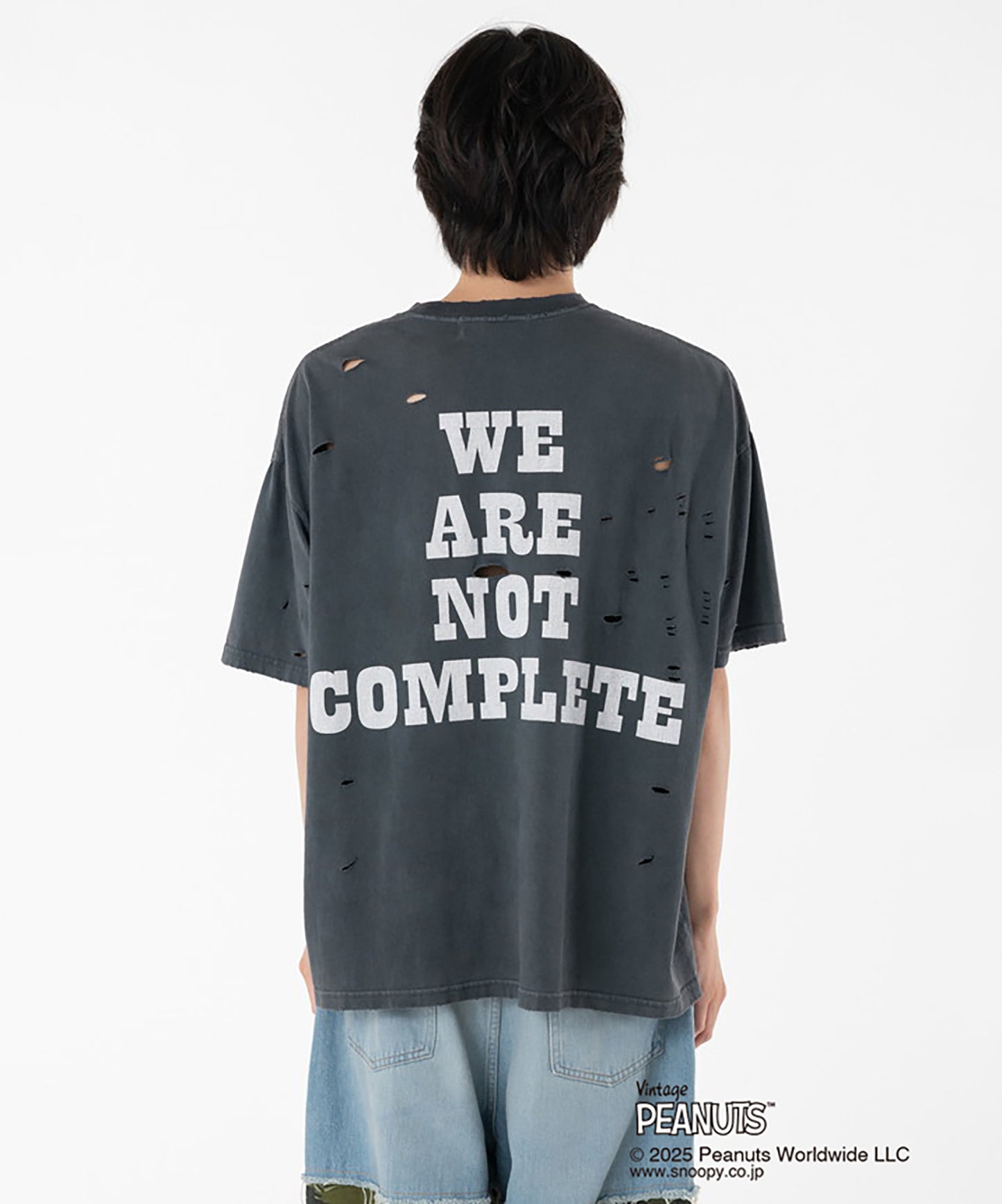PEANUTSxDISCOVERED DAMAGE PIGMENT DYED TEE