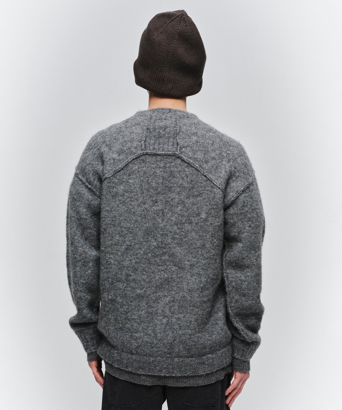 LAYERED MOHAIR V-NECK SWEATER