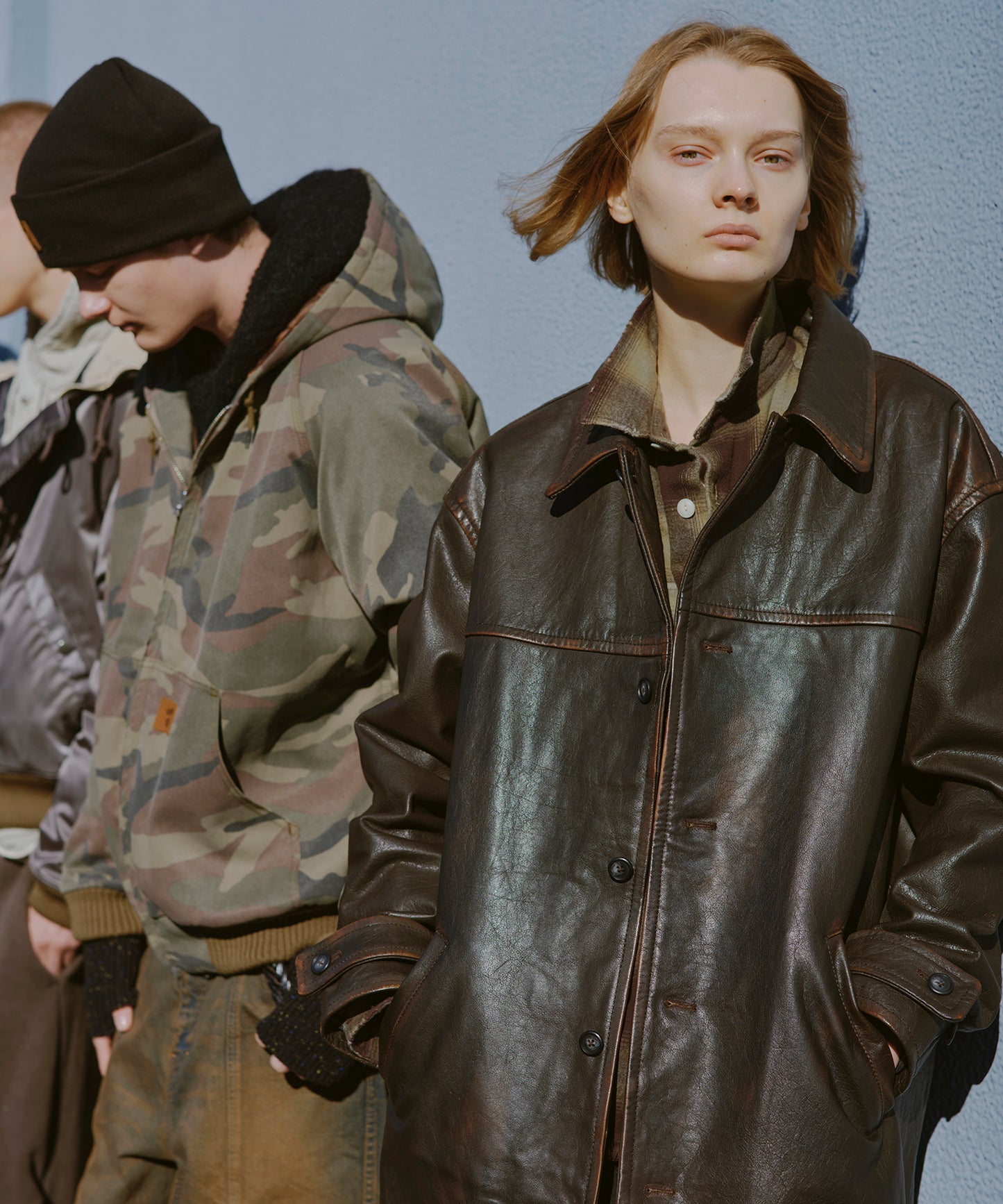 LEATHER CAR COAT