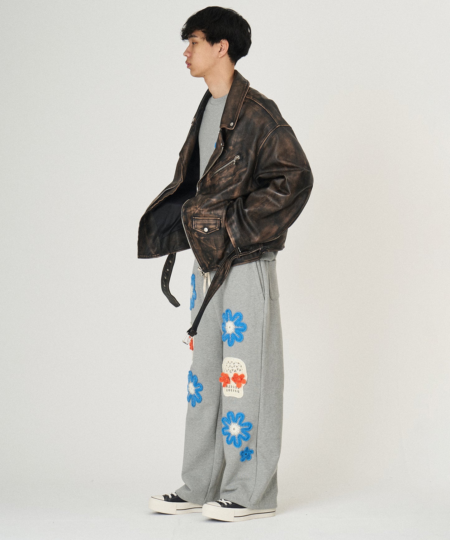 LEATHER W RIDERS BLOUSON