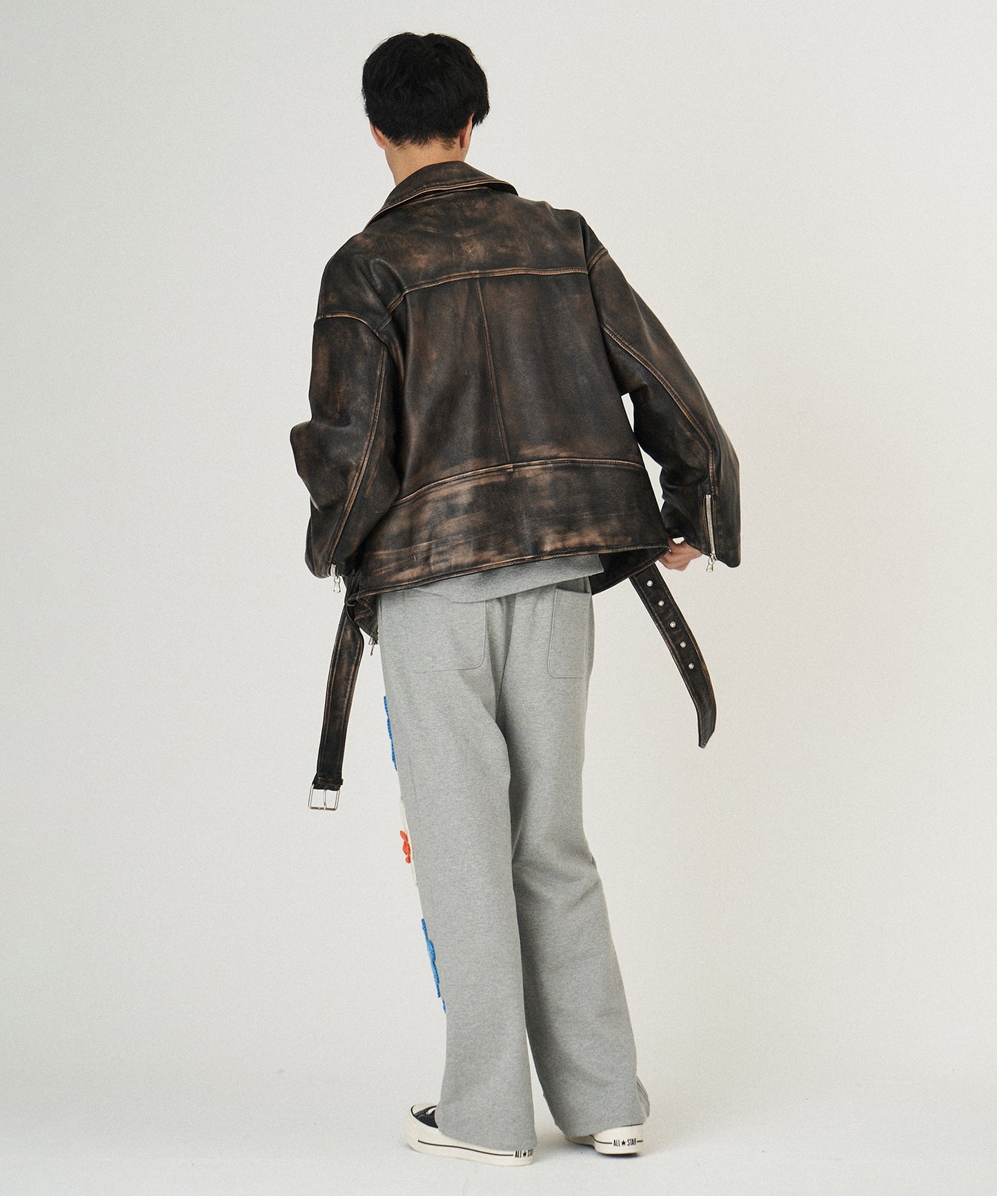 LEATHER W RIDERS BLOUSON