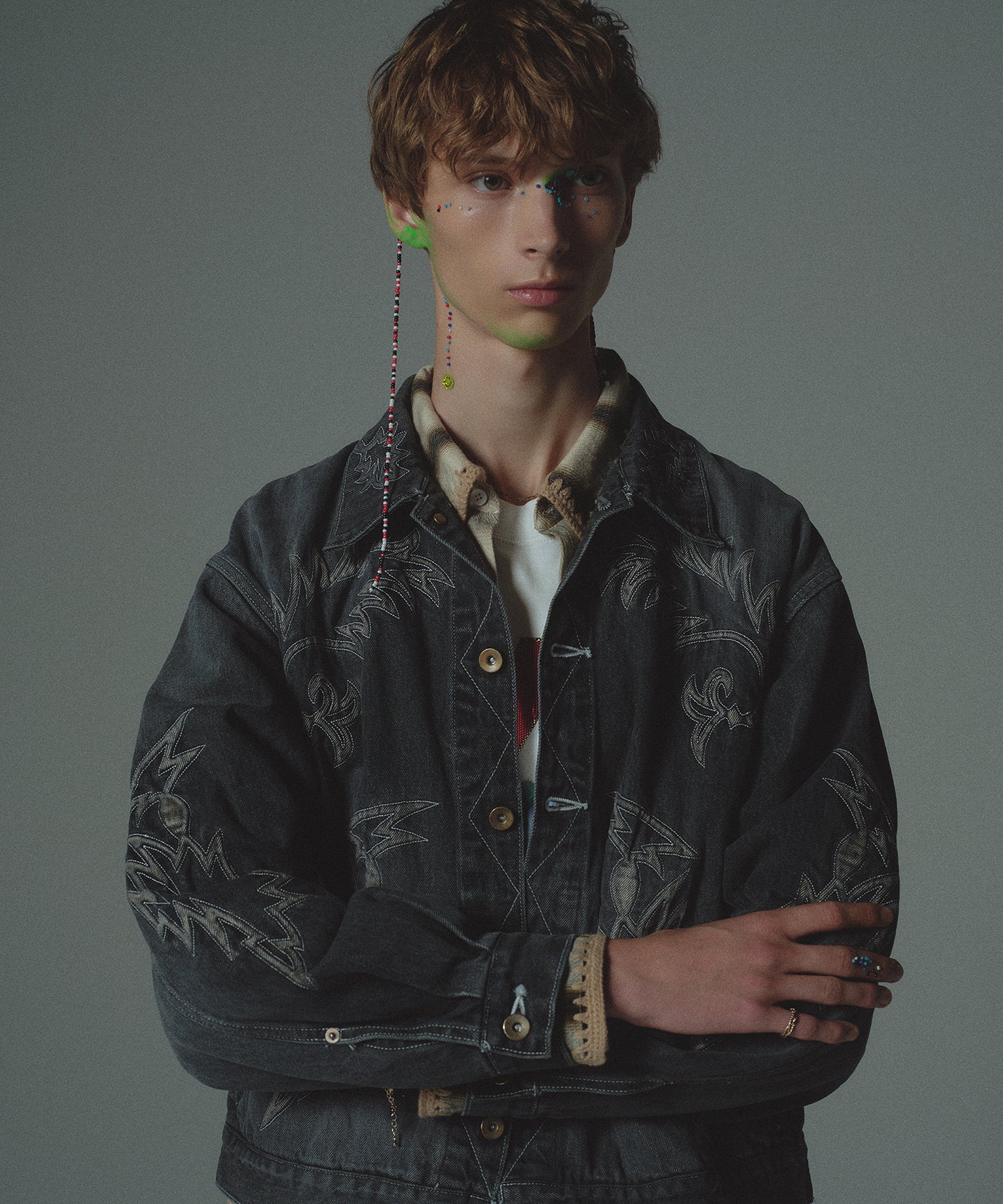 EMBROIDERY DENIM BLOUSON