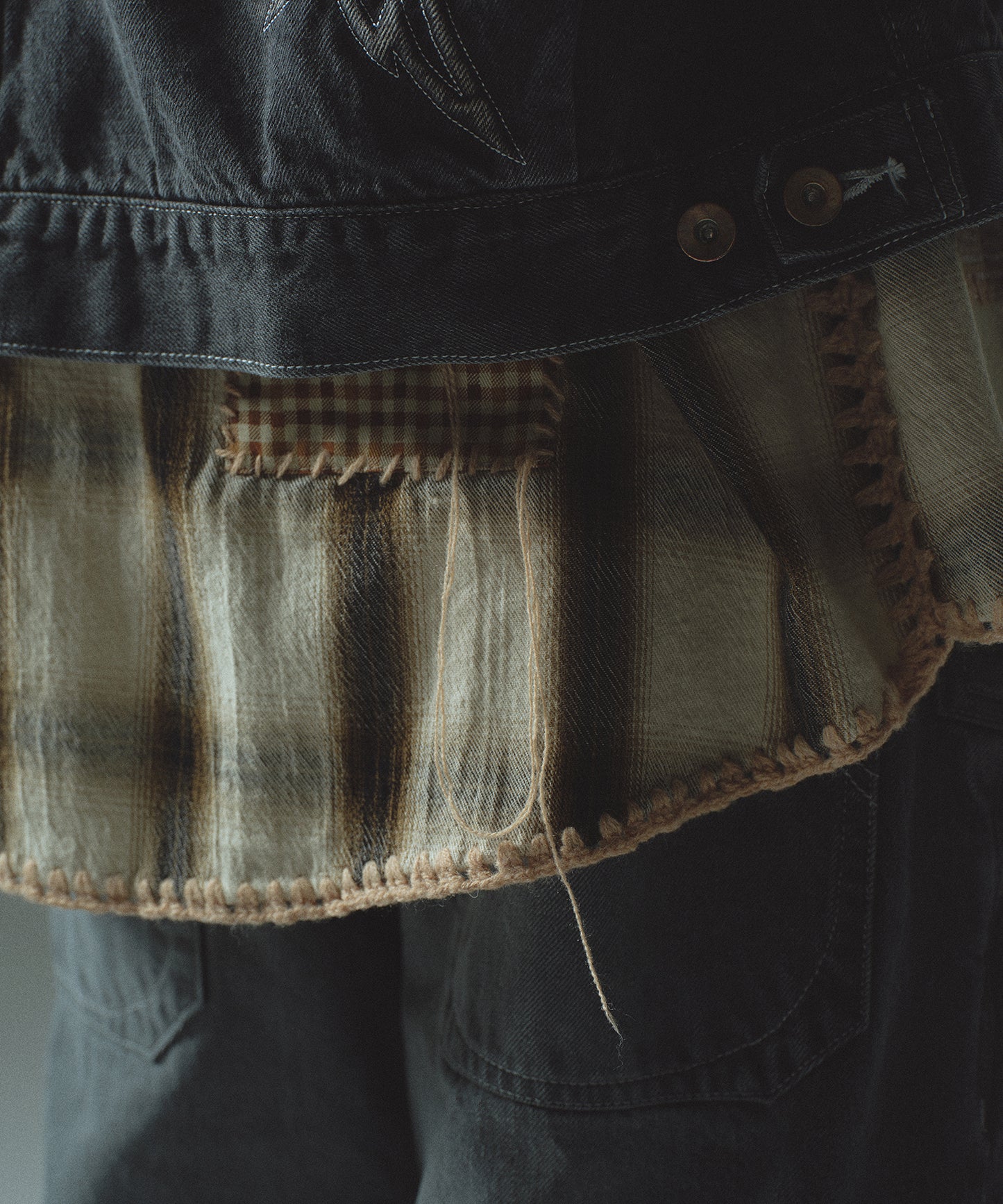 HAND KNITTING CHECK SHIRT